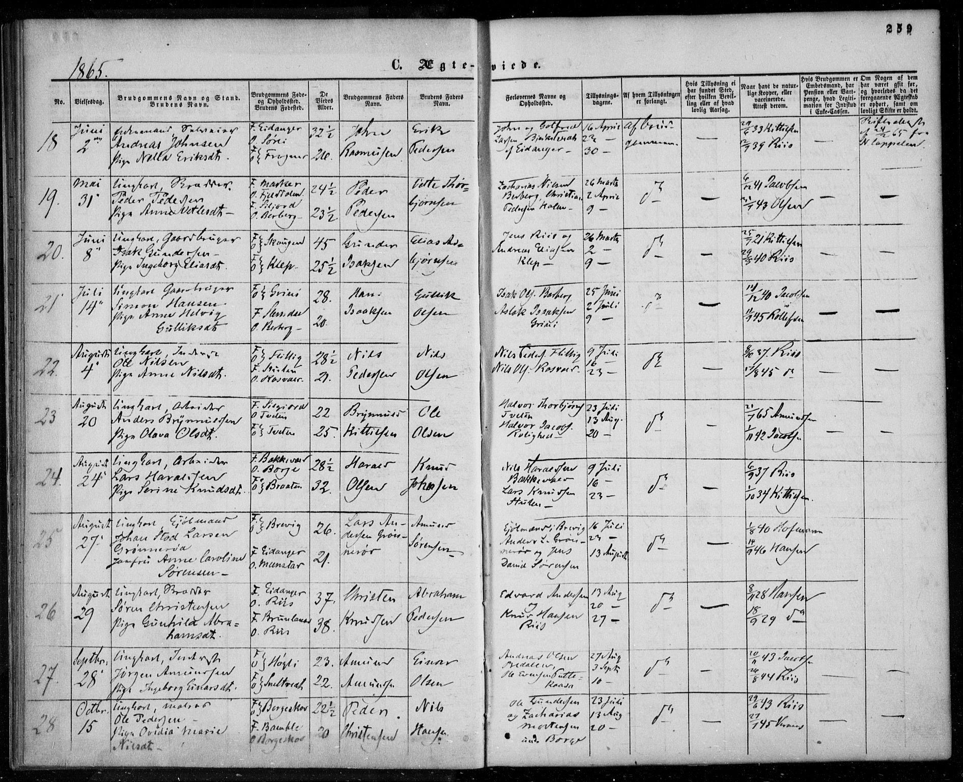 Gjerpen kirkebøker, AV/SAKO-A-265/F/Fa/L0008b: Ministerialbok nr. I 8B, 1857-1871, s. 259