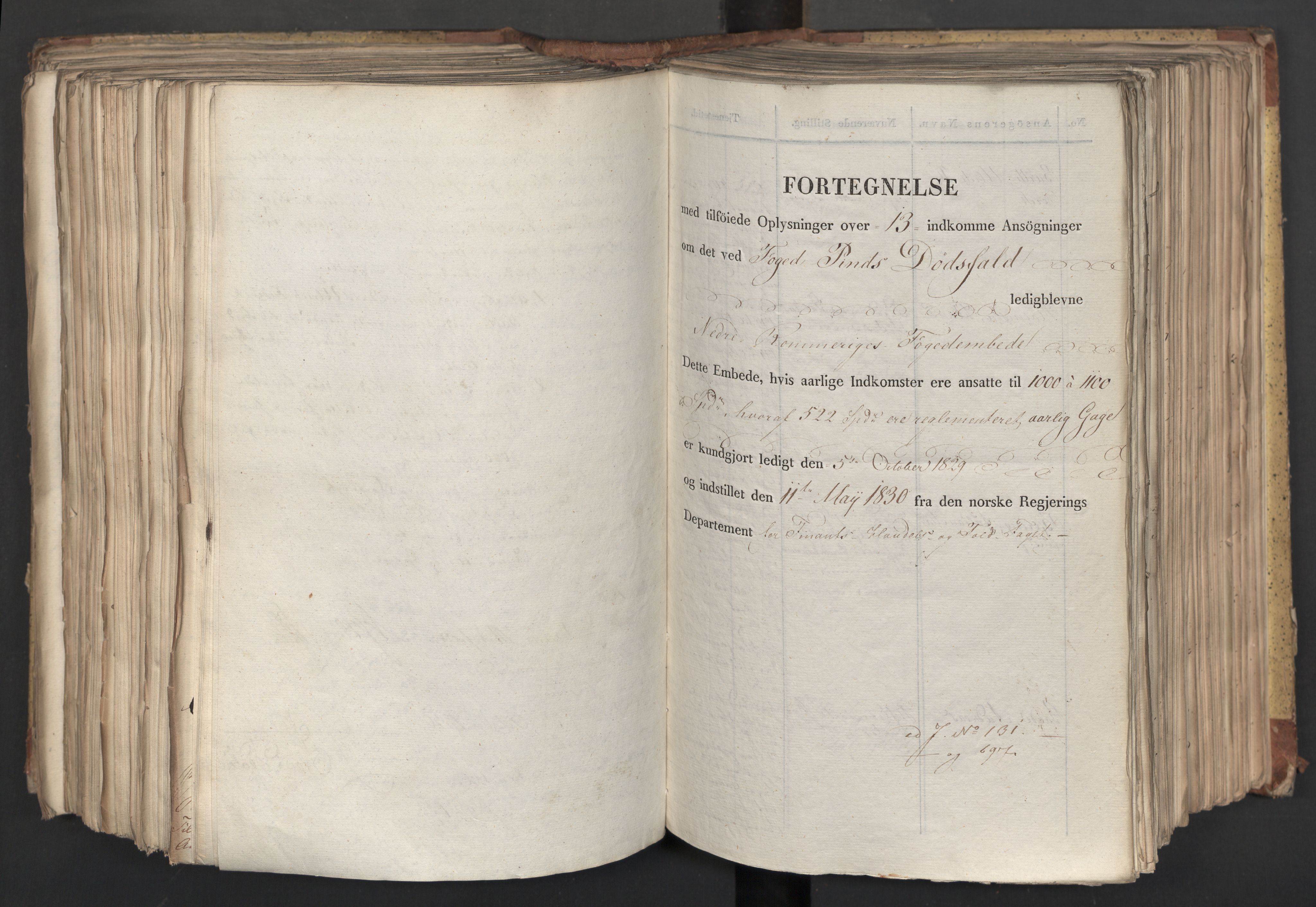 Statsrådsavdelingen i Stockholm, AV/RA-S-1003/D/Da/L0065: Regjeringsinnstillinger nr. 1-239, 1830, s. 480
