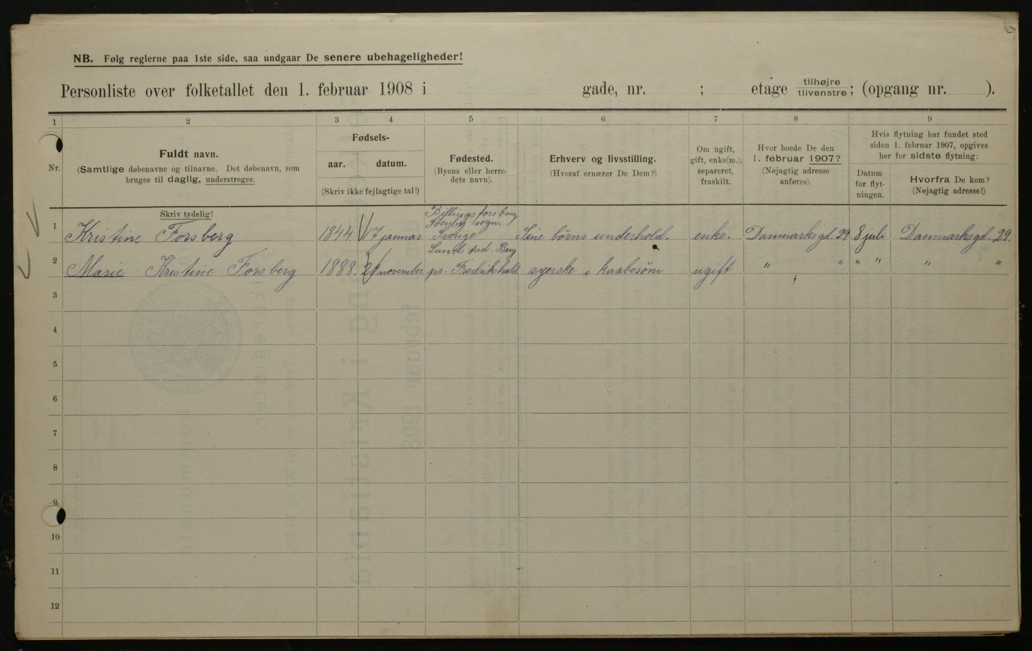 OBA, Kommunal folketelling 1.2.1908 for Kristiania kjøpstad, 1908, s. 89838