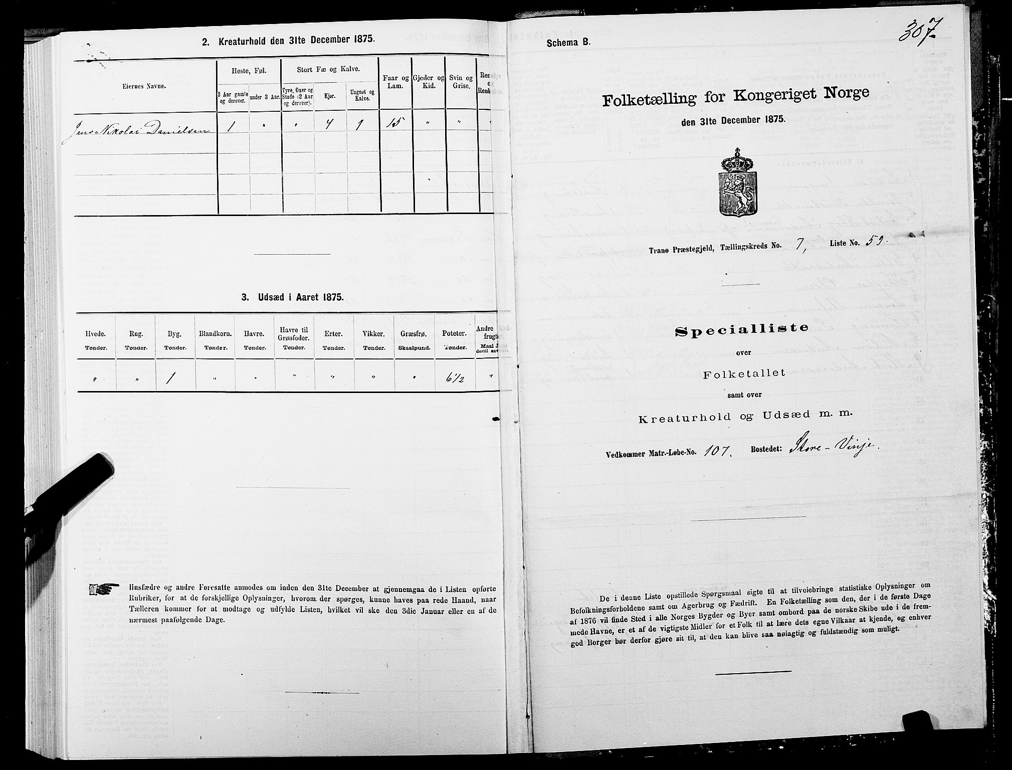 SATØ, Folketelling 1875 for 1927P Tranøy prestegjeld, 1875, s. 3307