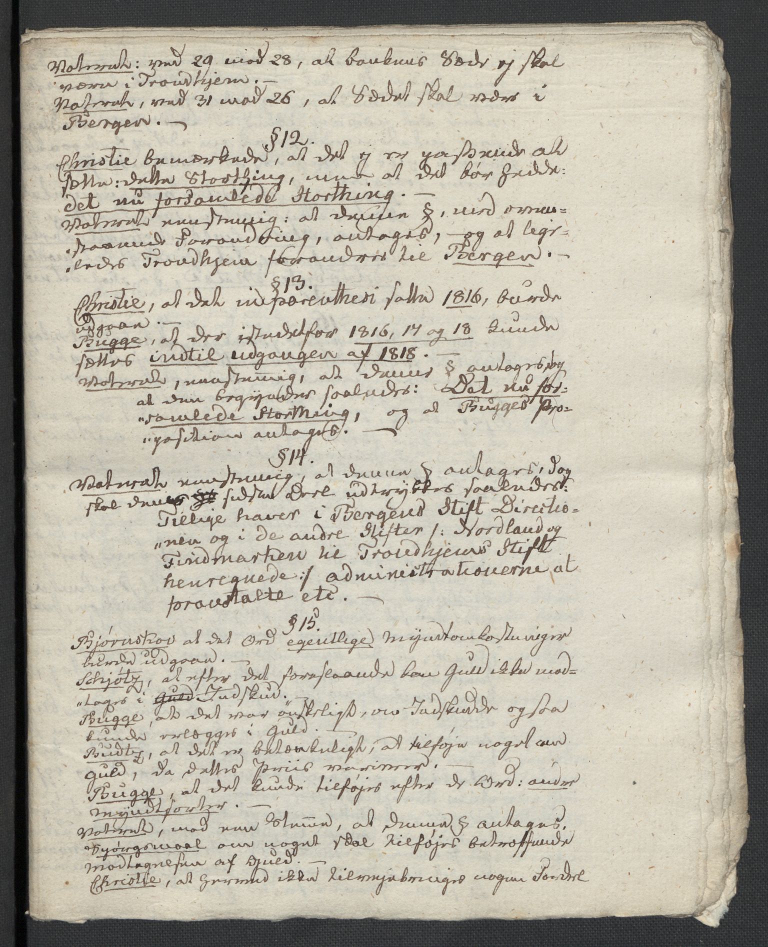 Christie, Wilhelm Frimann Koren, AV/RA-PA-0014/F/L0005: Christies dokumenter fra Stortinget, 1815-1816, s. 796