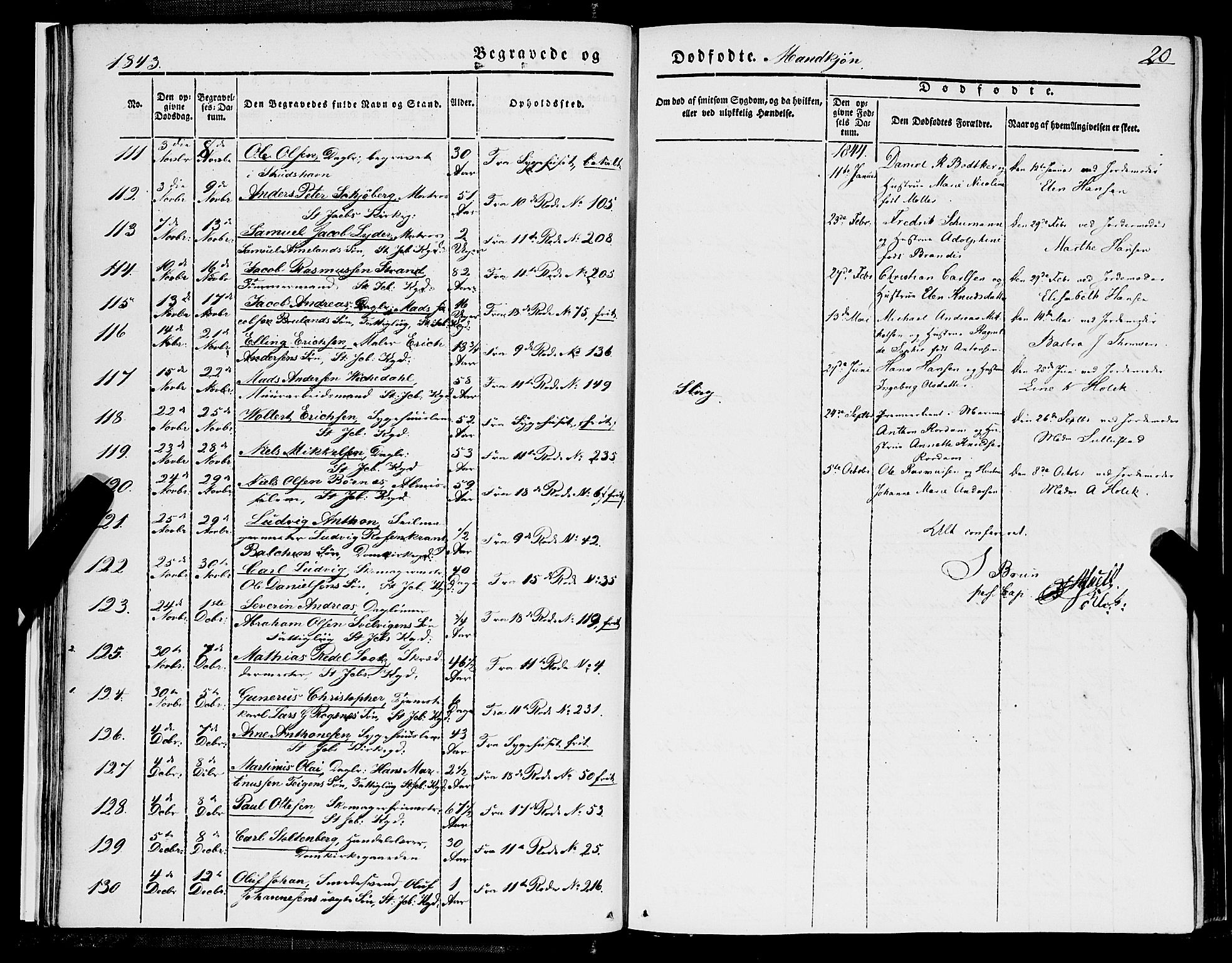 Domkirken sokneprestembete, AV/SAB-A-74801/H/Haa/L0040: Ministerialbok nr. E 1, 1841-1853, s. 20