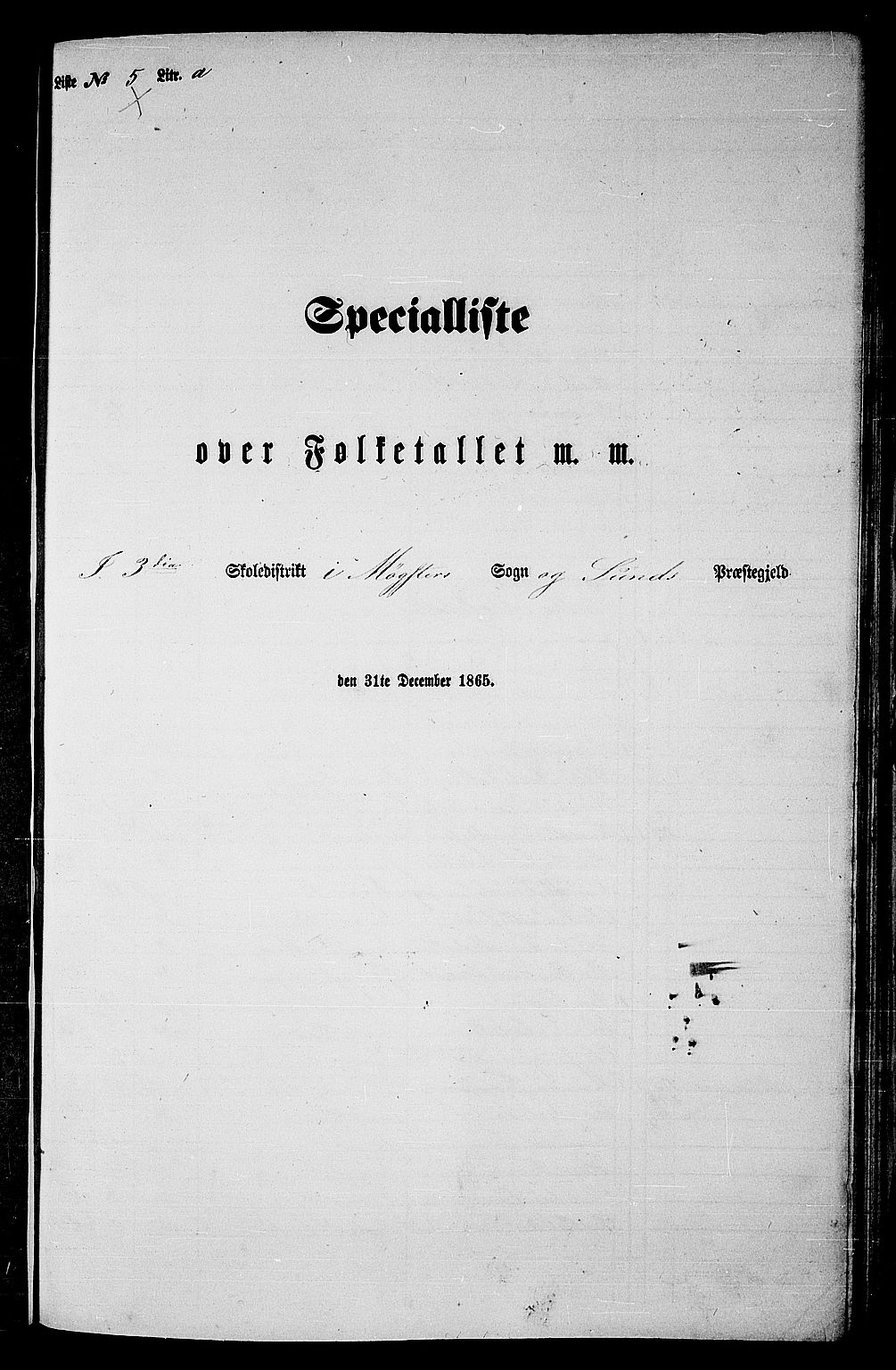 RA, Folketelling 1865 for 1245P Sund prestegjeld, 1865, s. 140