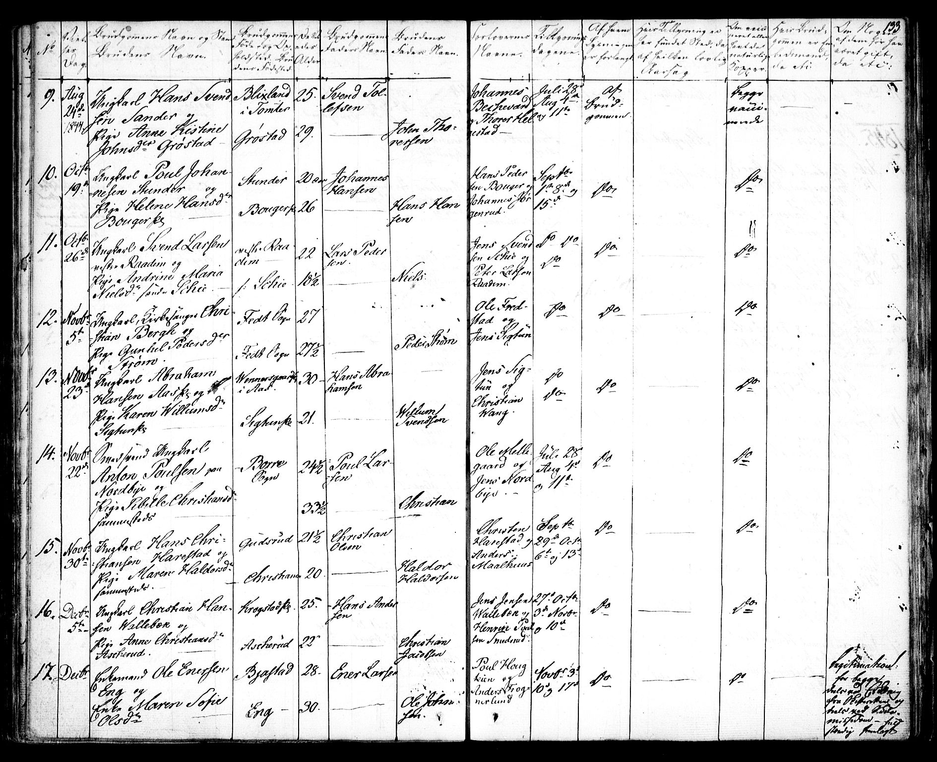 Kråkstad prestekontor Kirkebøker, AV/SAO-A-10125a/F/Fa/L0005: Ministerialbok nr. I 5, 1837-1847, s. 133