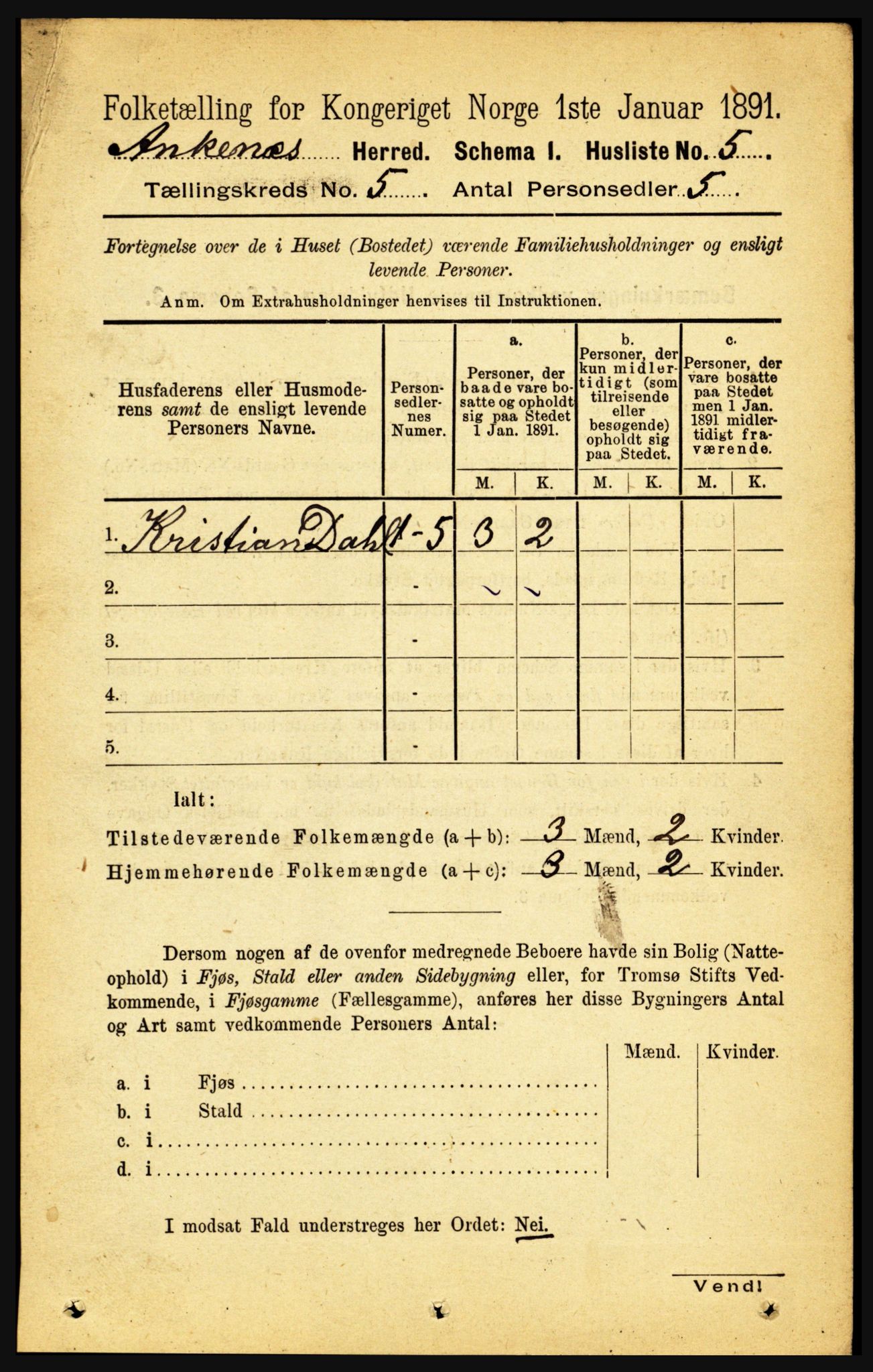 RA, Folketelling 1891 for 1855 Ankenes herred, 1891, s. 2673