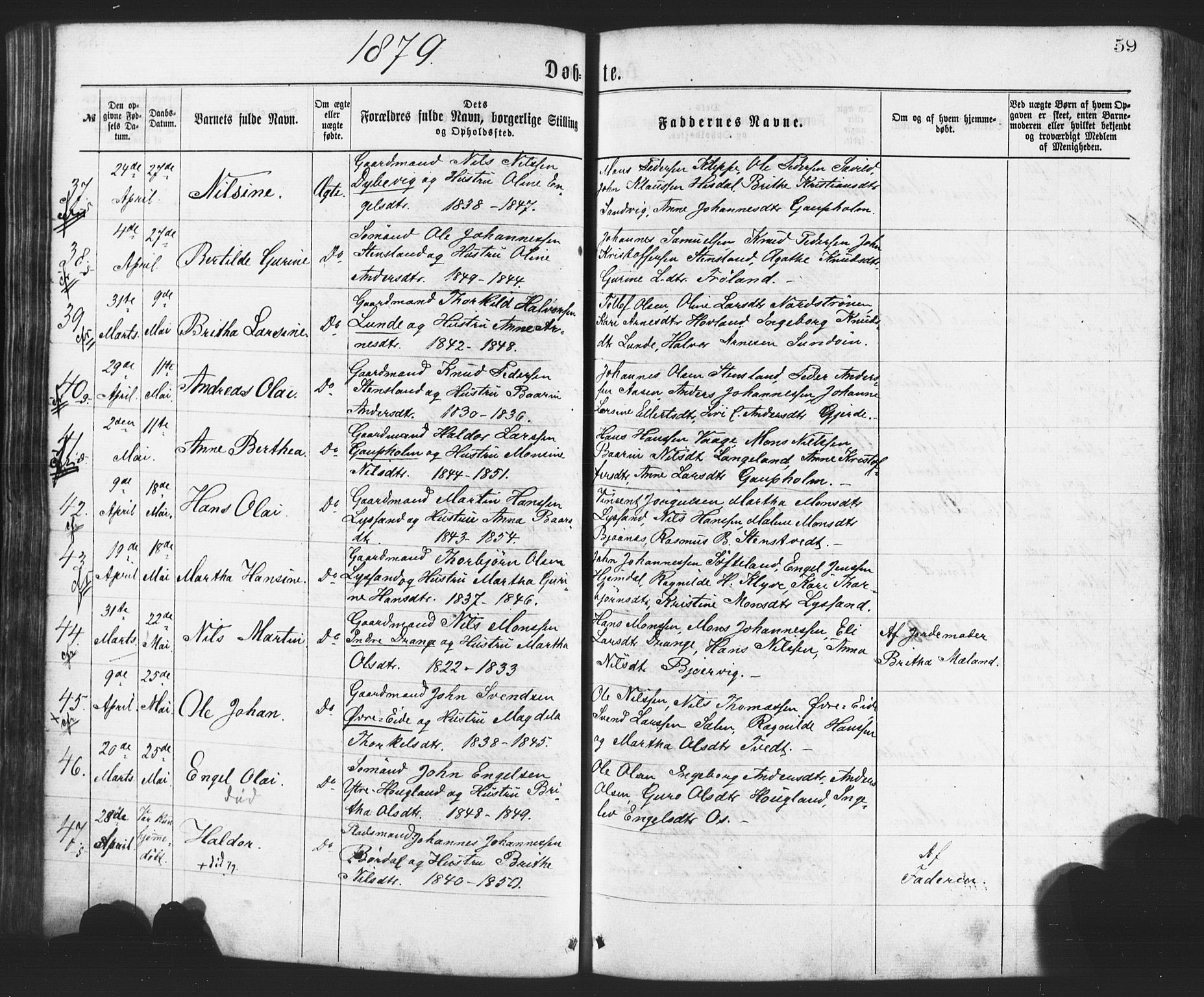 Os sokneprestembete, AV/SAB-A-99929: Ministerialbok nr. A 18, 1874-1884, s. 59