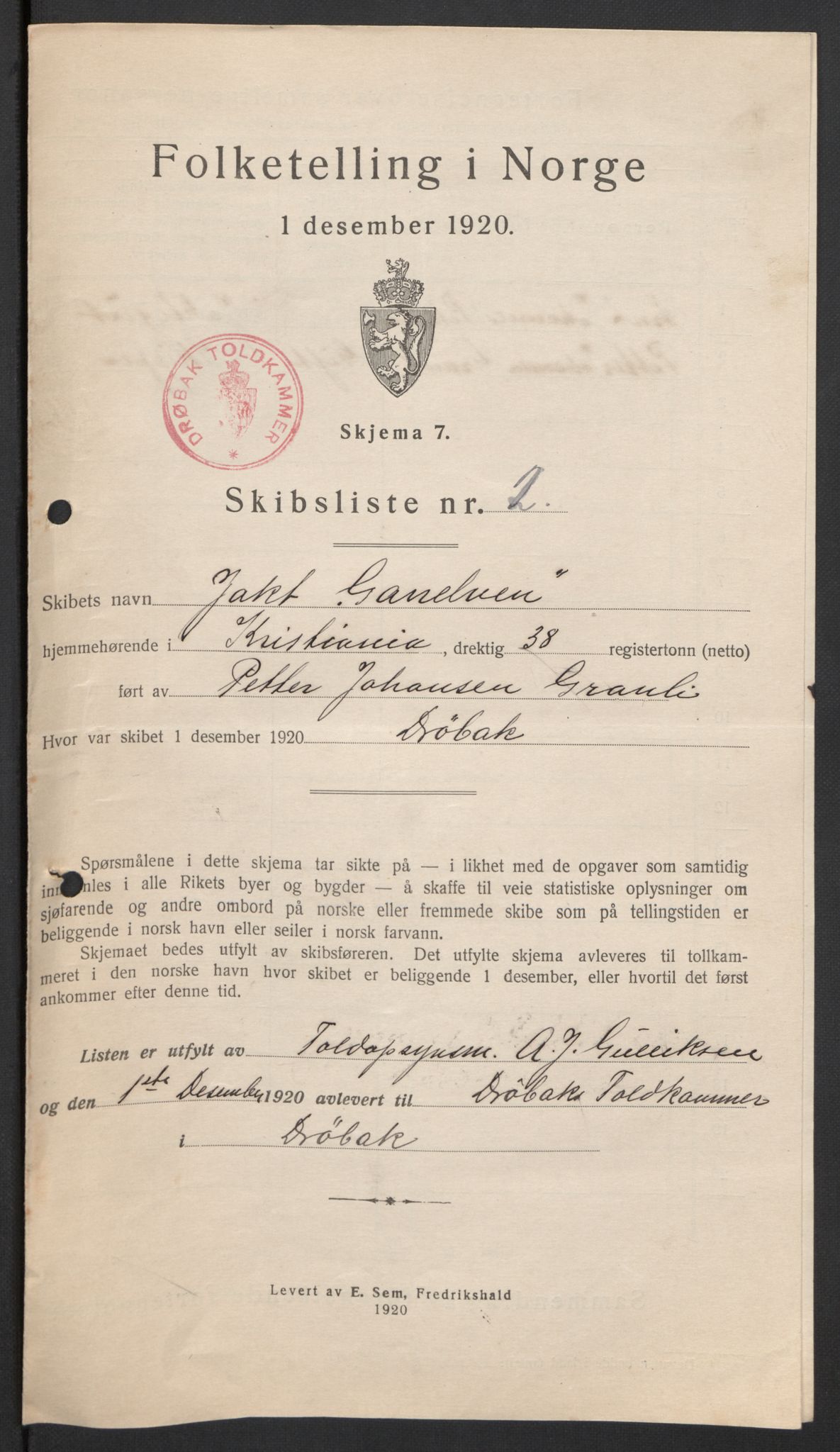 SAO, Folketelling 1920 for 0203 Drøbak kjøpstad, 1920, s. 6037