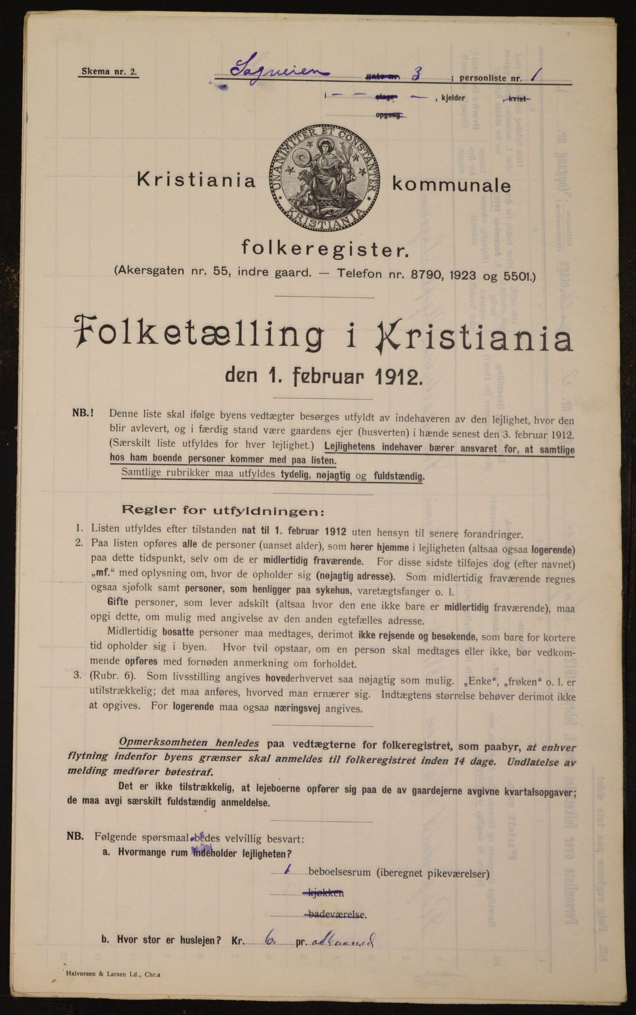 OBA, Kommunal folketelling 1.2.1912 for Kristiania, 1912, s. 86677