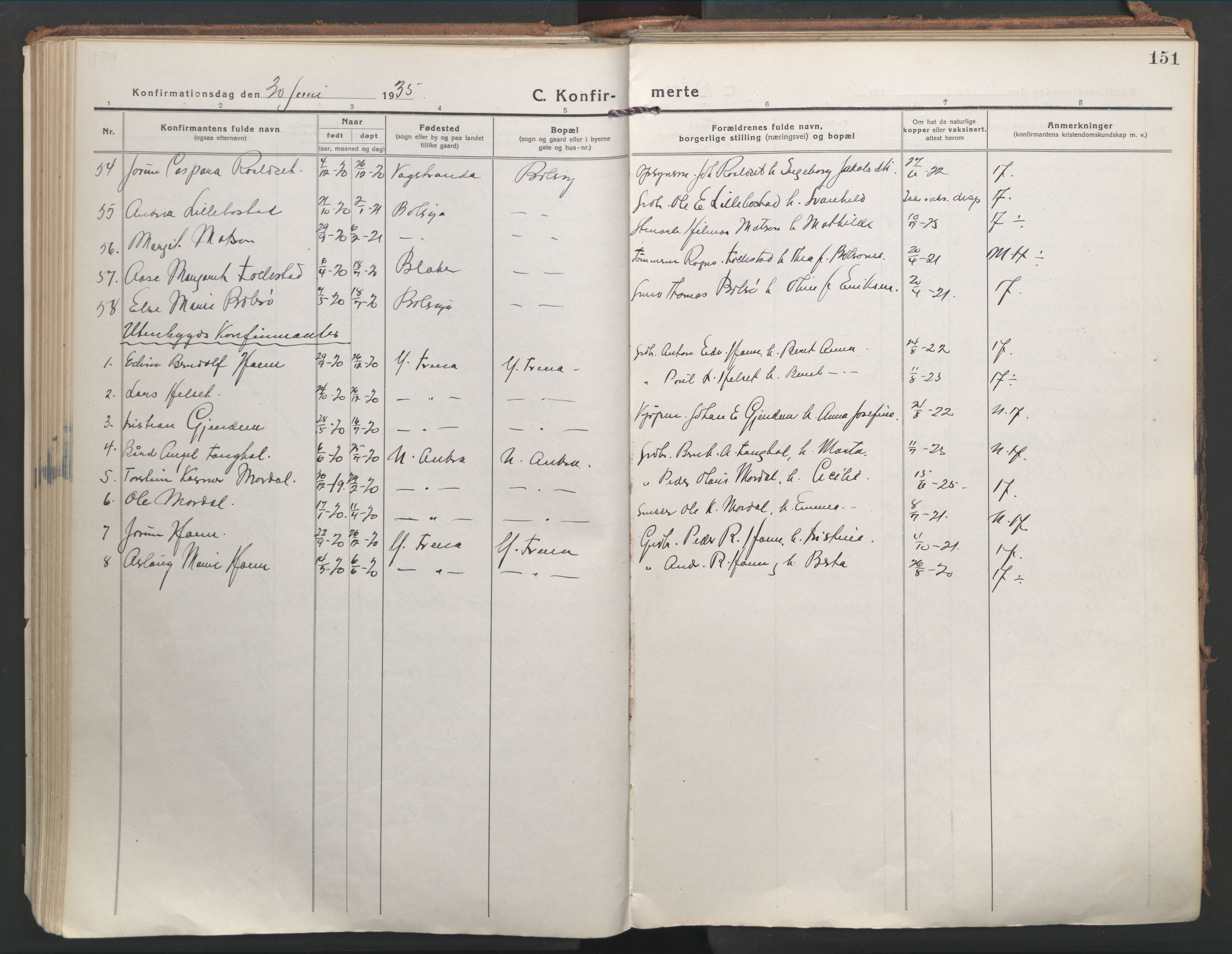 Ministerialprotokoller, klokkerbøker og fødselsregistre - Møre og Romsdal, AV/SAT-A-1454/555/L0659: Ministerialbok nr. 555A10, 1917-1971, s. 151