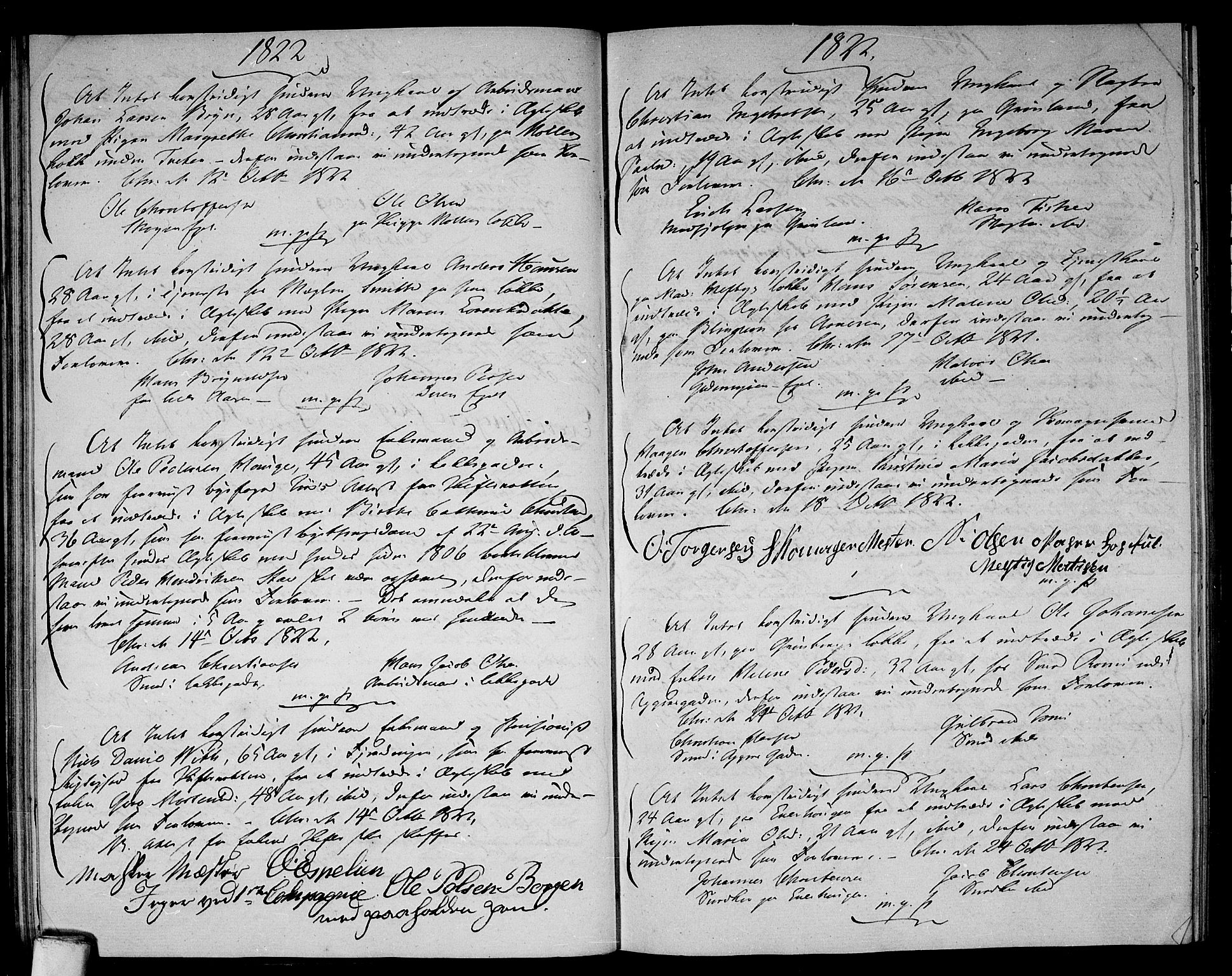Aker prestekontor kirkebøker, AV/SAO-A-10861/L/L0006: Forlovererklæringer nr. 6, 1821-1826