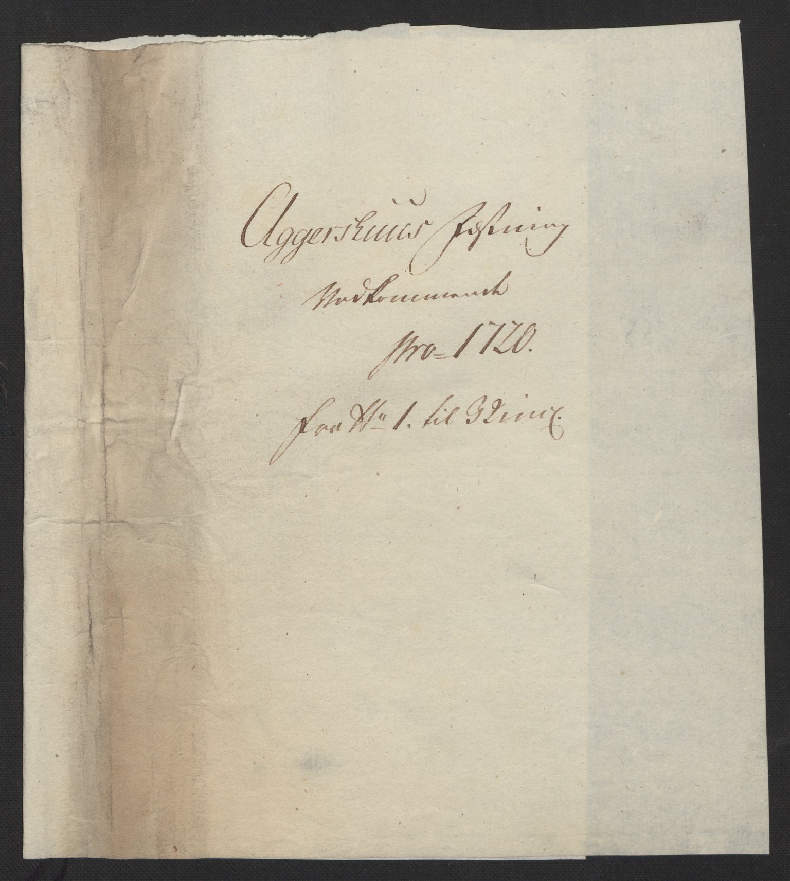 Kommanderende general (KG I) med Det norske krigsdirektorium, AV/RA-EA-5419/D/L0122: Akershus festning: Brev, inventarlister og regnskapssaker, 1720-1729