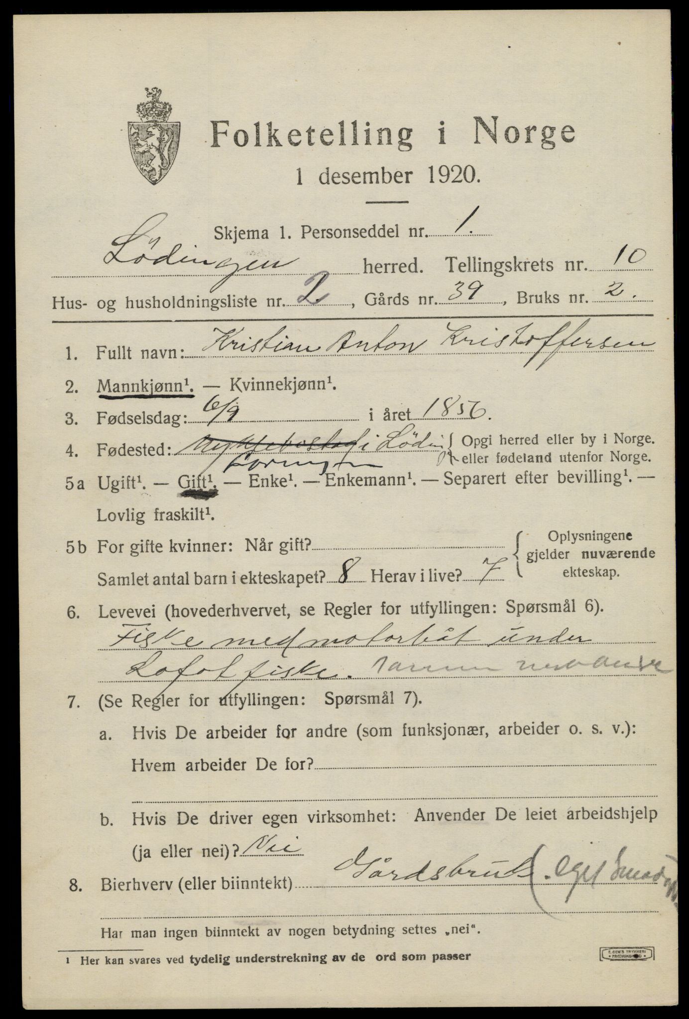 SAT, Folketelling 1920 for 1851 Lødingen herred, 1920, s. 5981