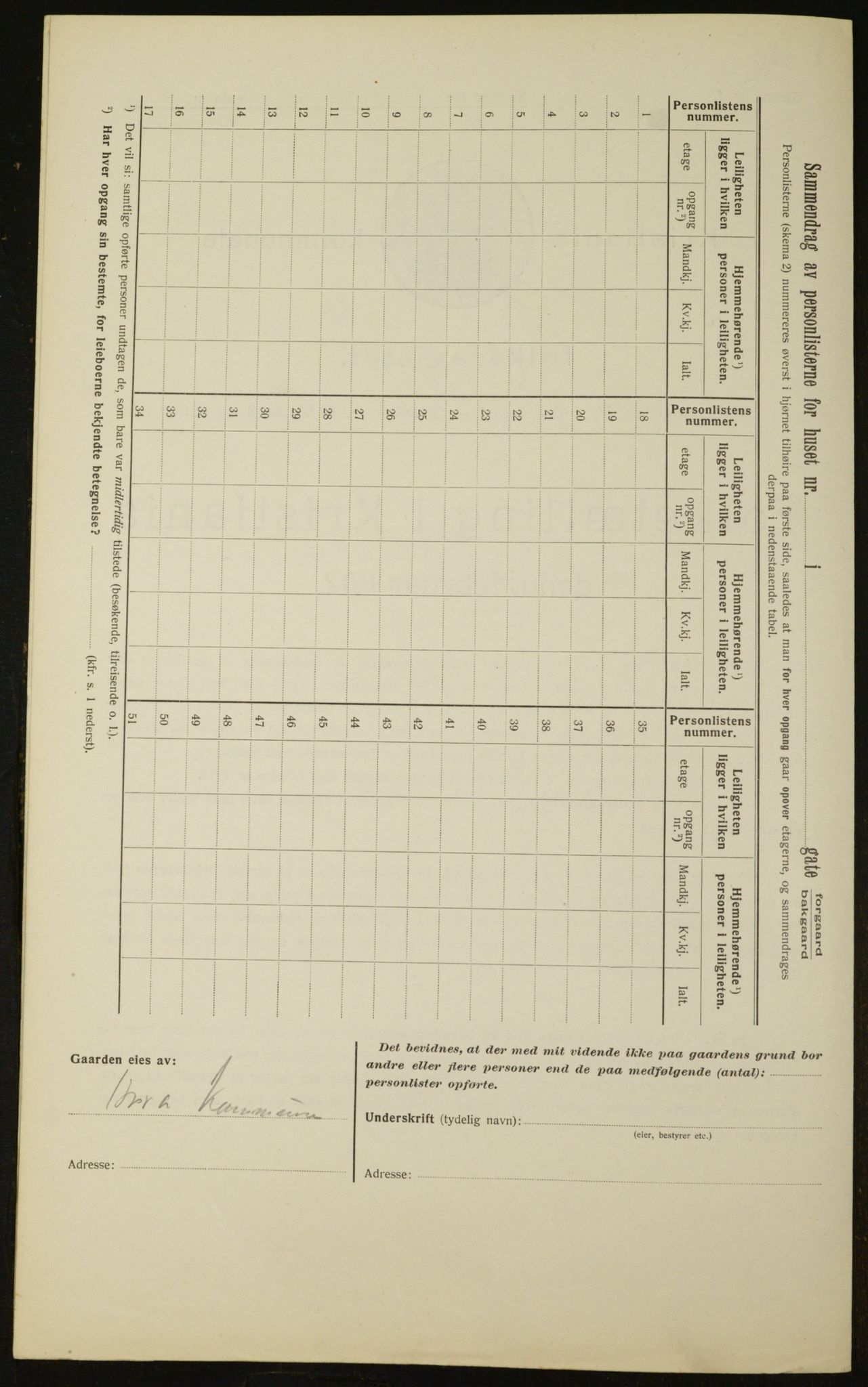 OBA, Kommunal folketelling 1.2.1912 for Kristiania, 1912, s. 74820