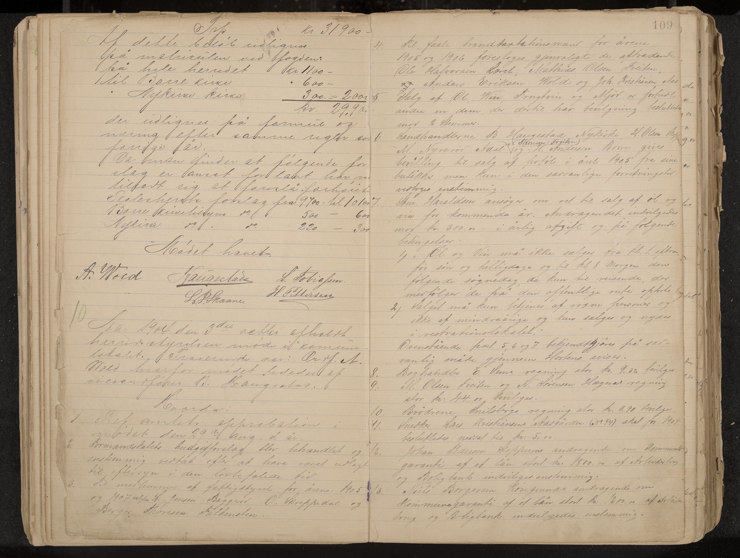 Borre formannskap og sentraladministrasjon, IKAK/0717021/A/L0003: Møtebok, 1896-1916, s. 109
