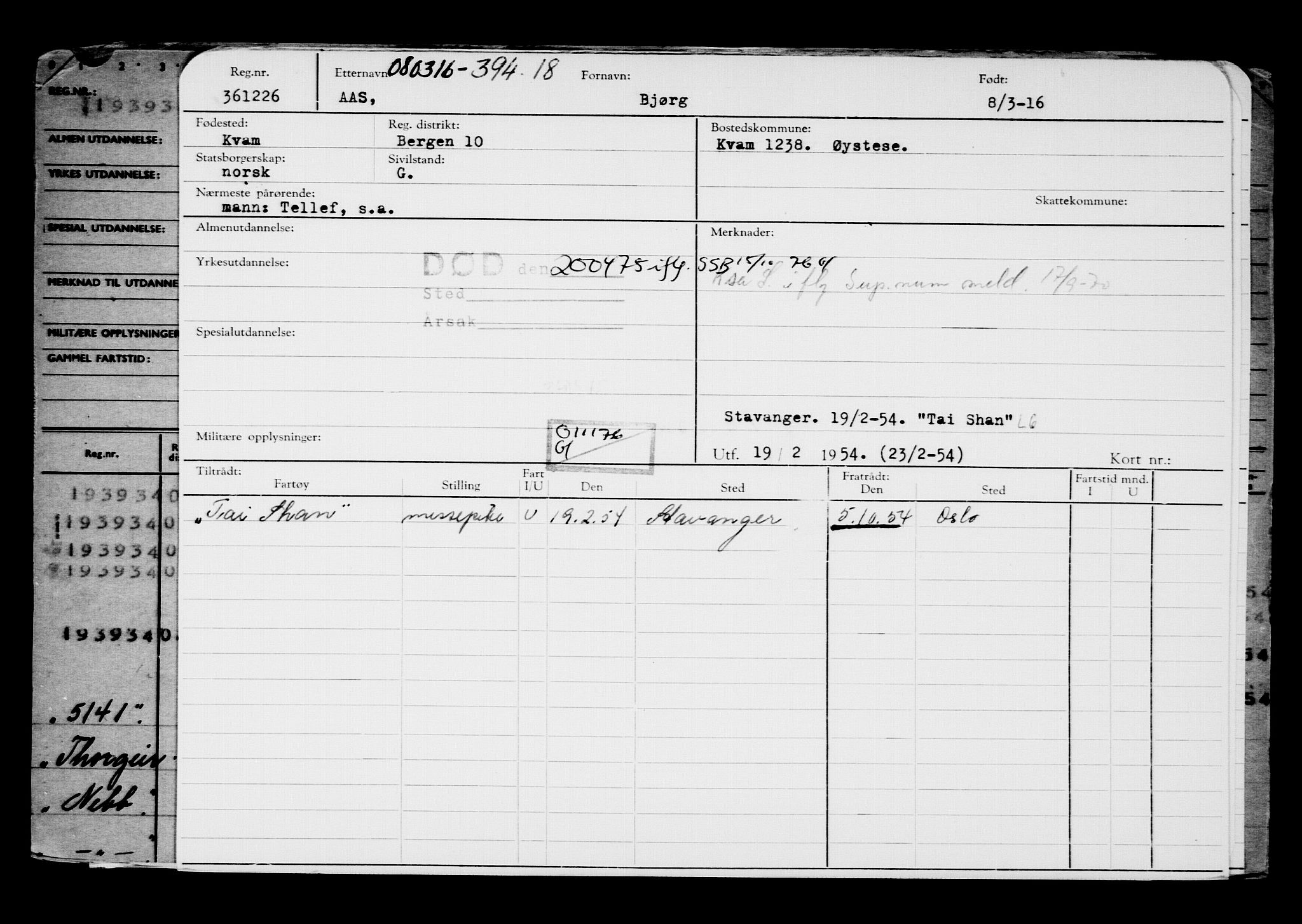 Direktoratet for sjømenn, AV/RA-S-3545/G/Gb/L0137: Hovedkort, 1916, s. 347