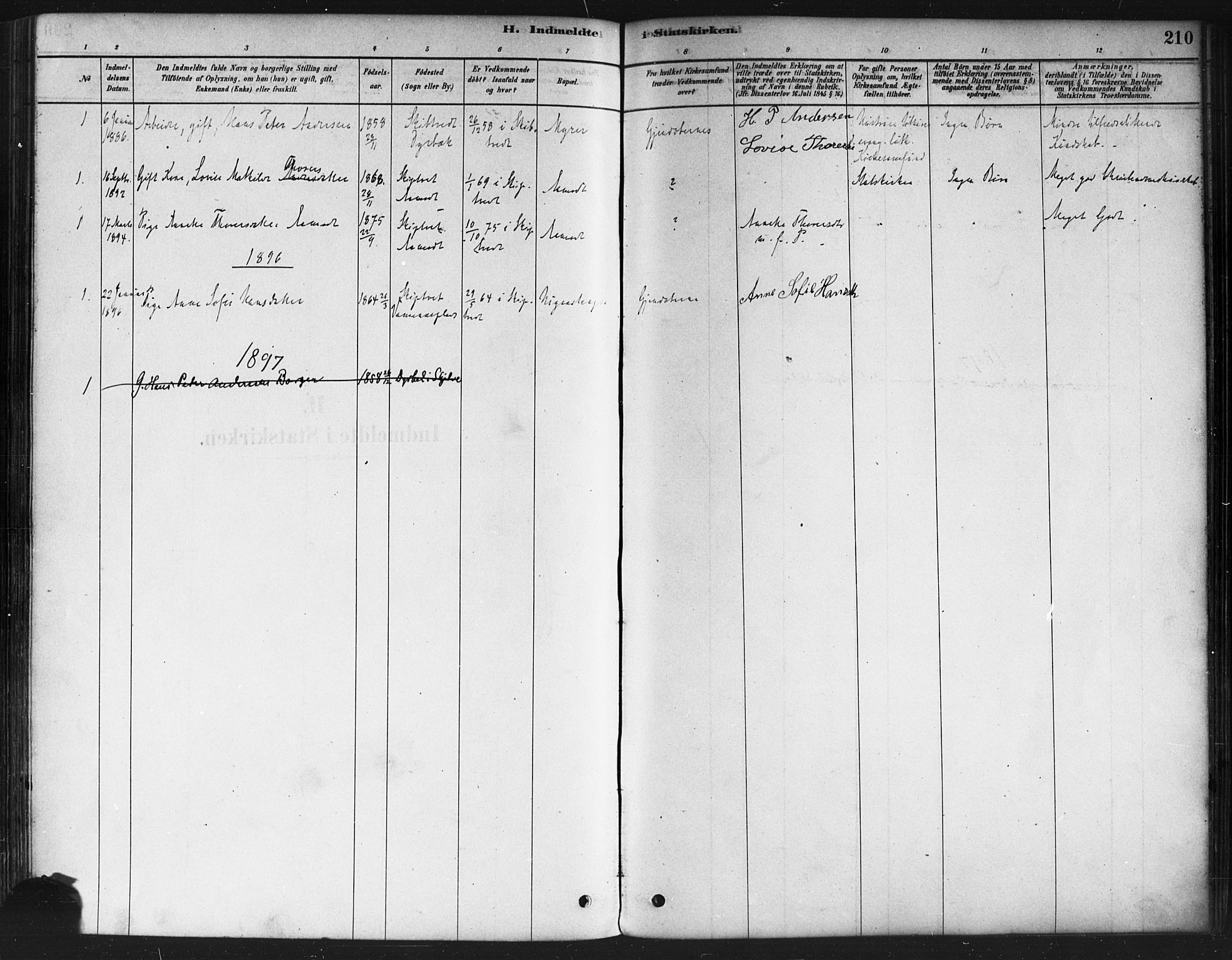 Skiptvet prestekontor Kirkebøker, AV/SAO-A-20009/F/Fa/L0009: Ministerialbok nr. 9, 1878-1900, s. 210