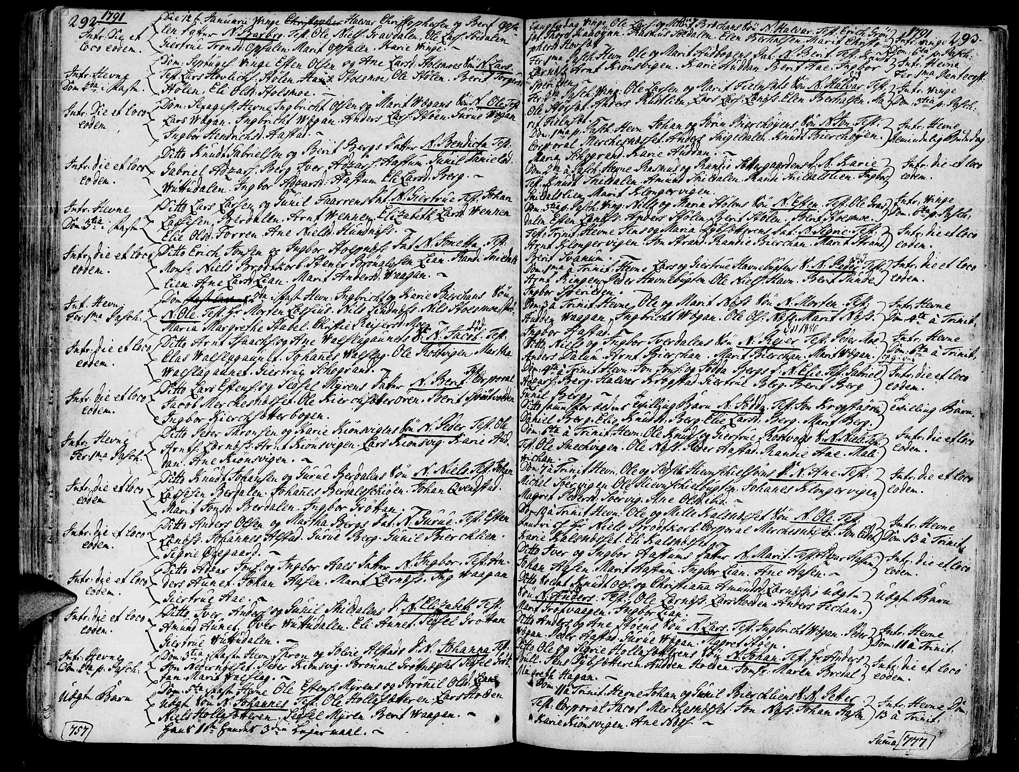 Ministerialprotokoller, klokkerbøker og fødselsregistre - Sør-Trøndelag, AV/SAT-A-1456/630/L0489: Ministerialbok nr. 630A02, 1757-1794, s. 292-293