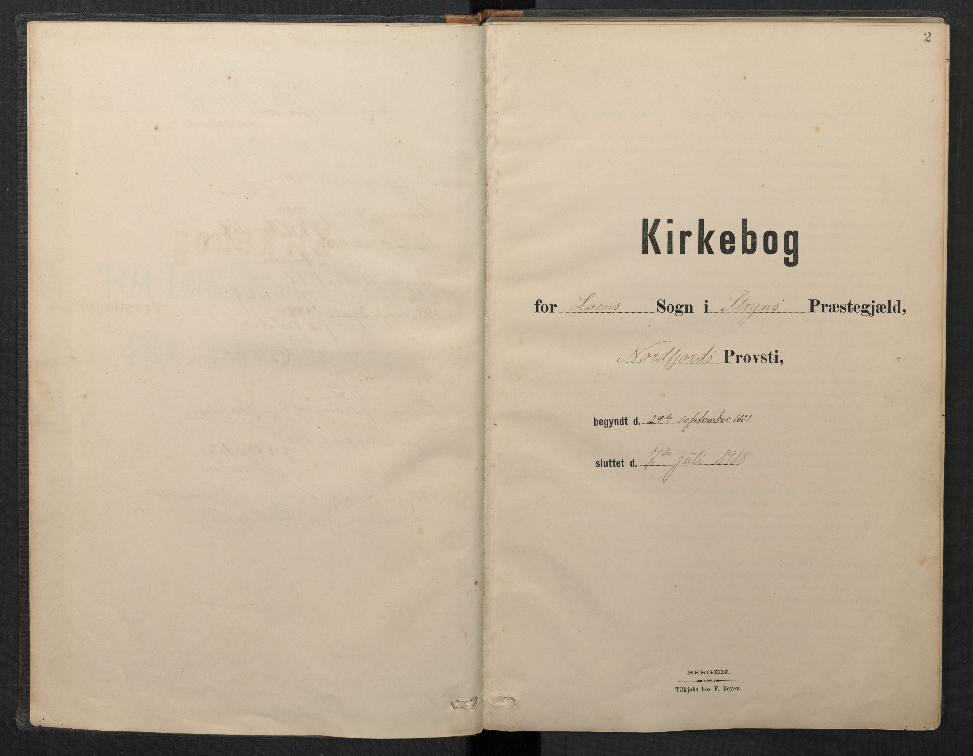 Stryn Sokneprestembete, SAB/A-82501: Klokkerbok nr. B 3, 1881-1918, s. 1b-2a