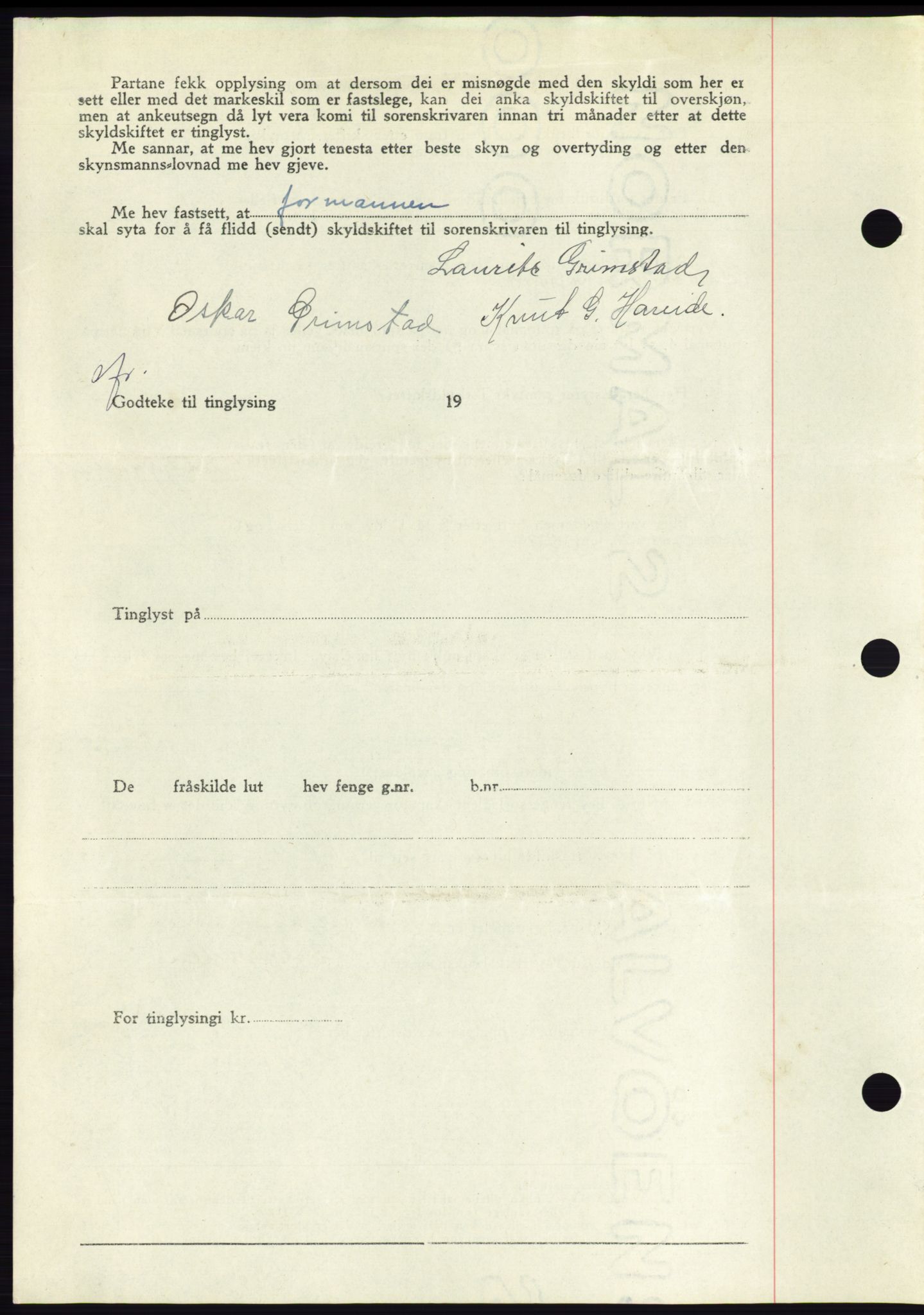 Søre Sunnmøre sorenskriveri, AV/SAT-A-4122/1/2/2C/L0081: Pantebok nr. 7A, 1947-1948, Dagboknr: 1904/1947