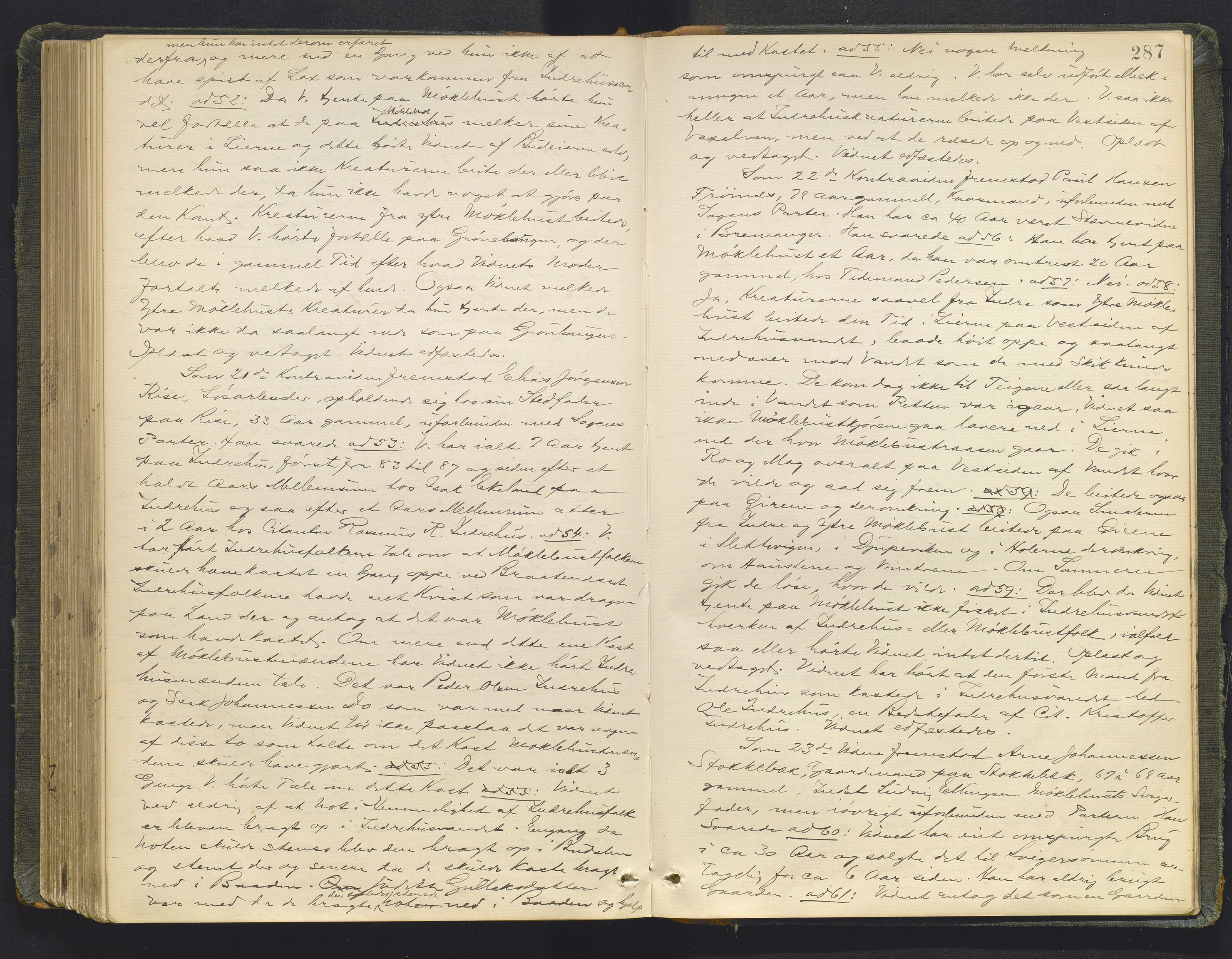 Sunnfjord tingrett, AV/SAB-A-3201/1/F/Fb/Fba/L0053: Ekstrarettsprotokoll, 1888-1897, s. 286b-287a