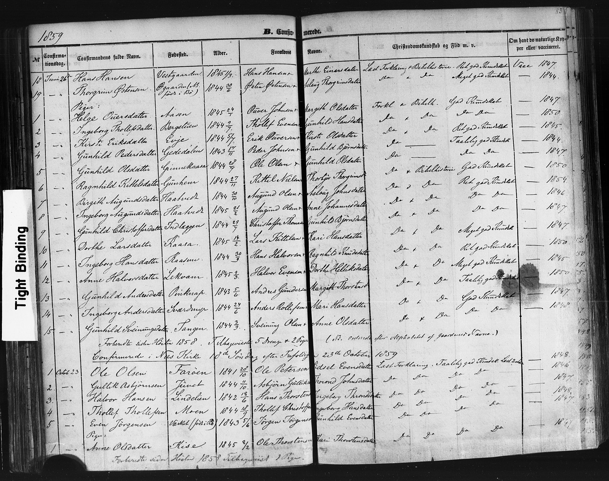 Sauherad kirkebøker, AV/SAKO-A-298/F/Fb/L0001: Ministerialbok nr. II 1, 1851-1877, s. 83