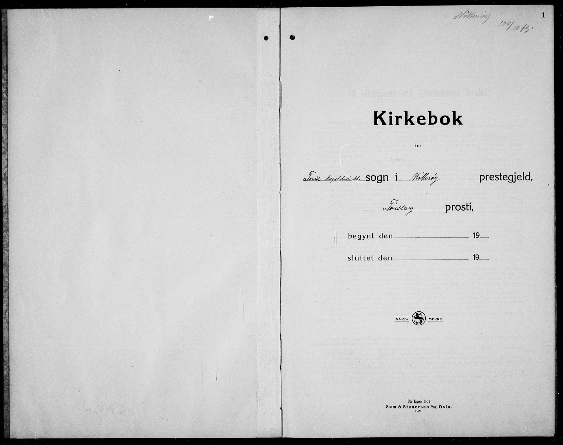 Nøtterøy kirkebøker, AV/SAKO-A-354/F/Fc/L0001: Ministerialbok nr. III 1, 1930-1939, s. 1