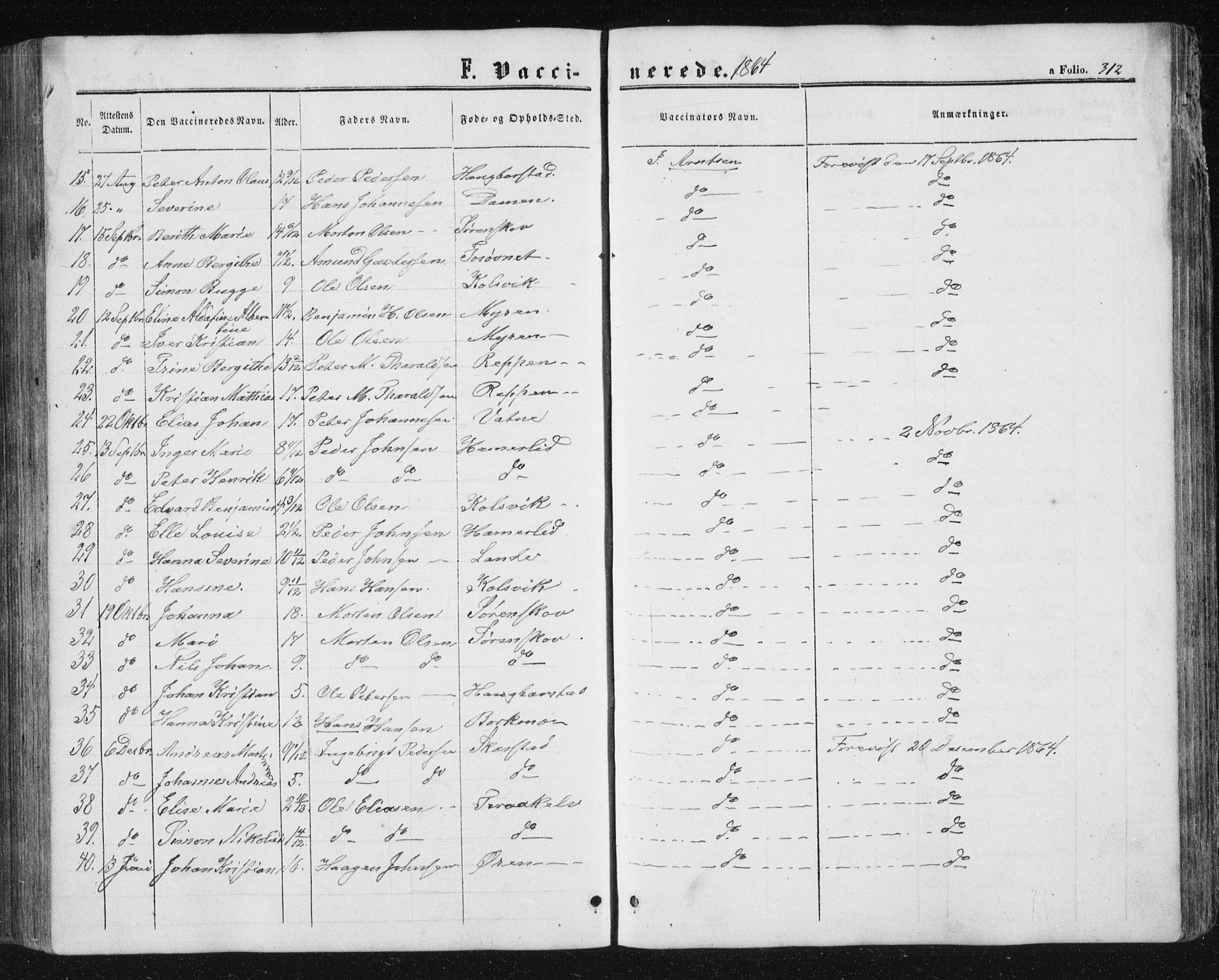 Ministerialprotokoller, klokkerbøker og fødselsregistre - Nordland, AV/SAT-A-1459/810/L0158: Klokkerbok nr. 810C02 /1, 1863-1883, s. 312