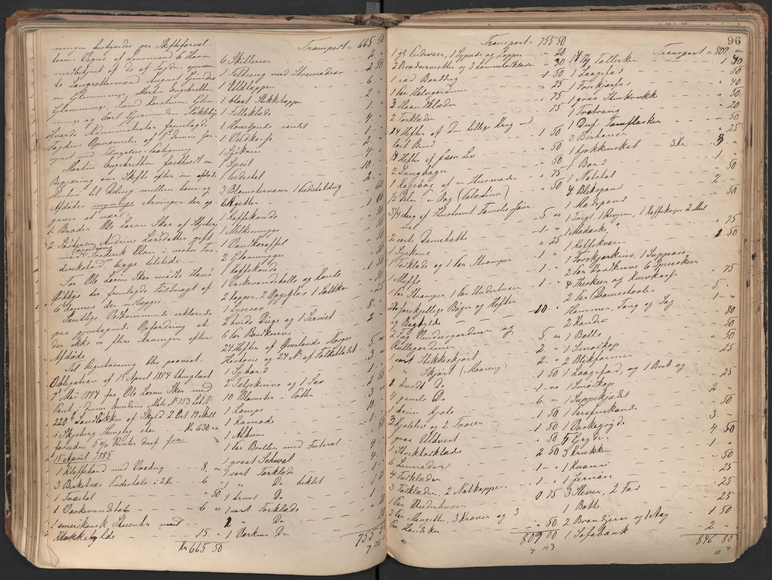 Glemmen lensmannskontor, AV/SAO-A-10123/H/Ha/Hab/L0003: Registreringsprotokoll, 1880-1891, s. 96