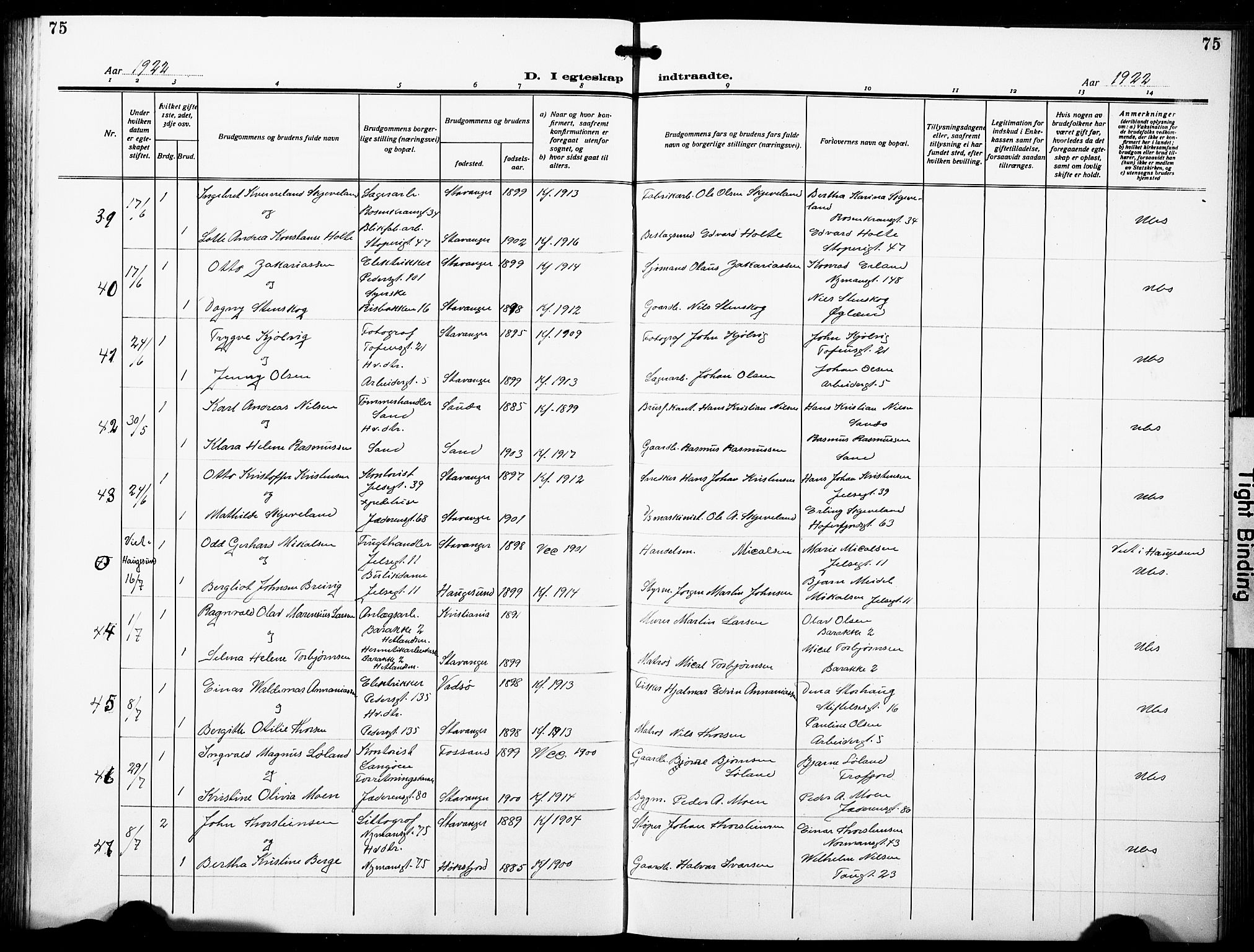 St. Johannes sokneprestkontor, AV/SAST-A-101814/001/30/30BB/L0007: Klokkerbok nr. B 7, 1917-1932, s. 75