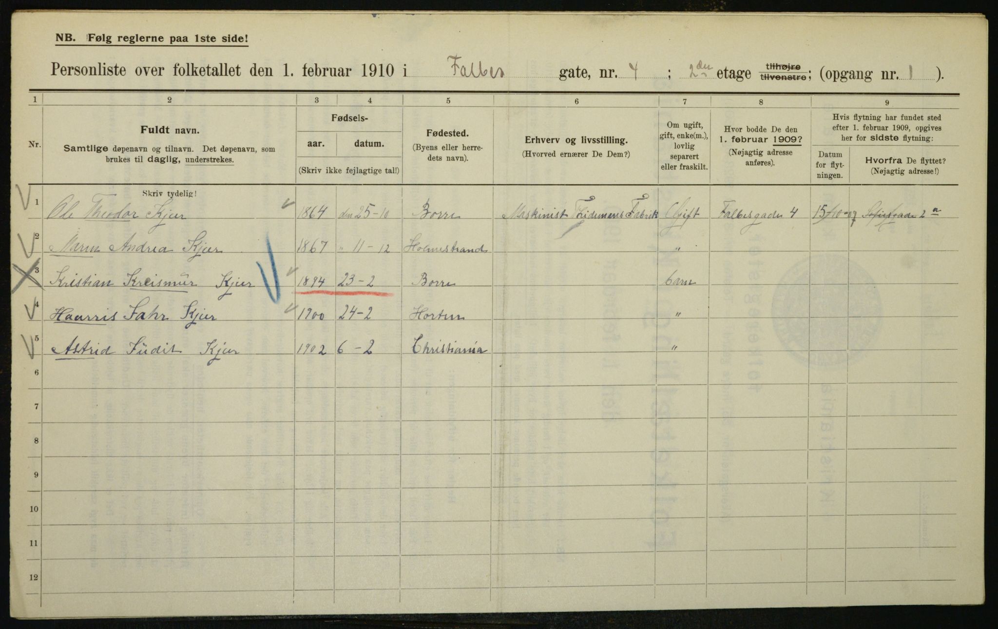 OBA, Kommunal folketelling 1.2.1910 for Kristiania, 1910, s. 21795