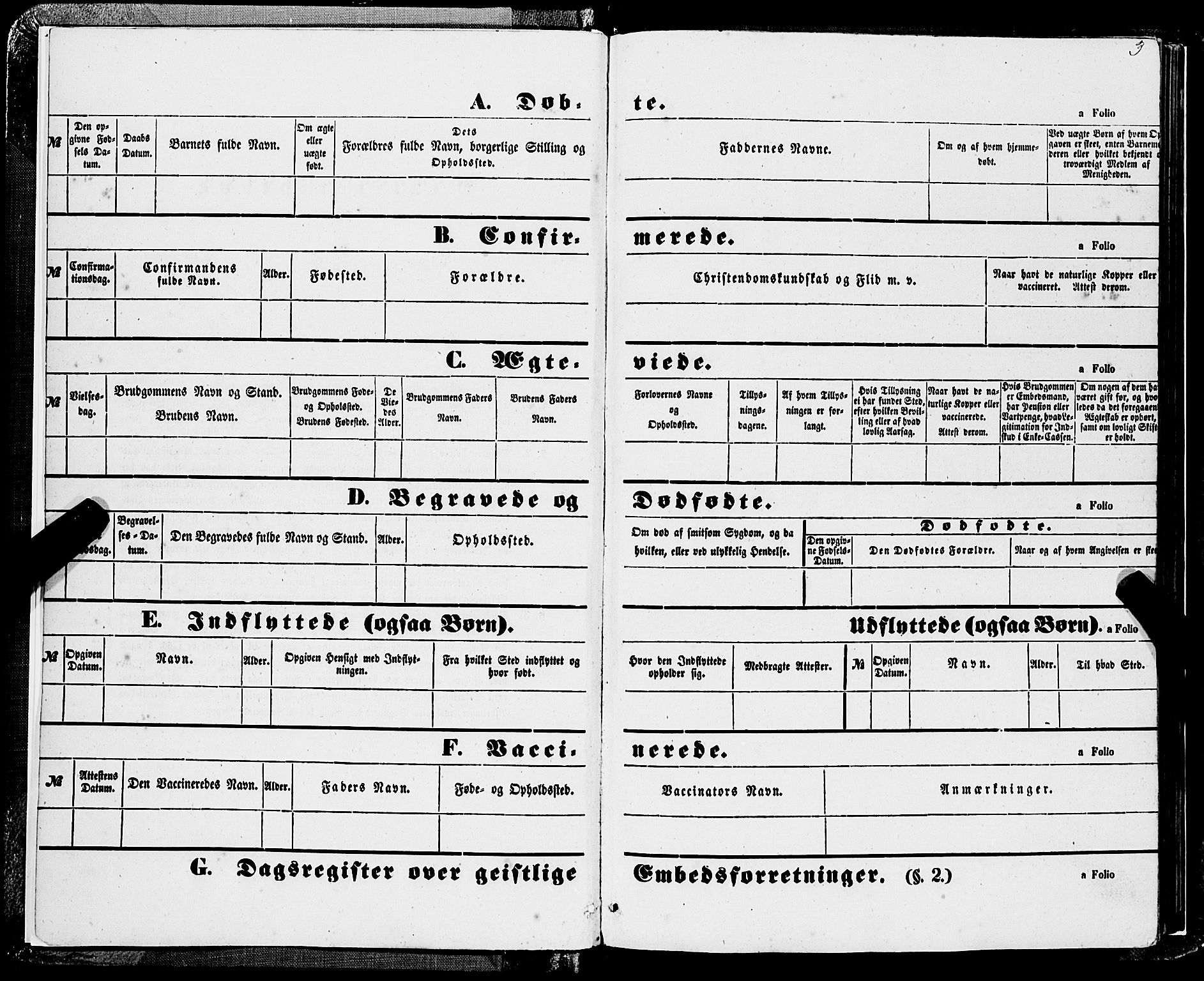 Domkirken sokneprestembete, AV/SAB-A-74801/H/Haa/L0028: Ministerialbok nr. C 3, 1852-1864, s. 3