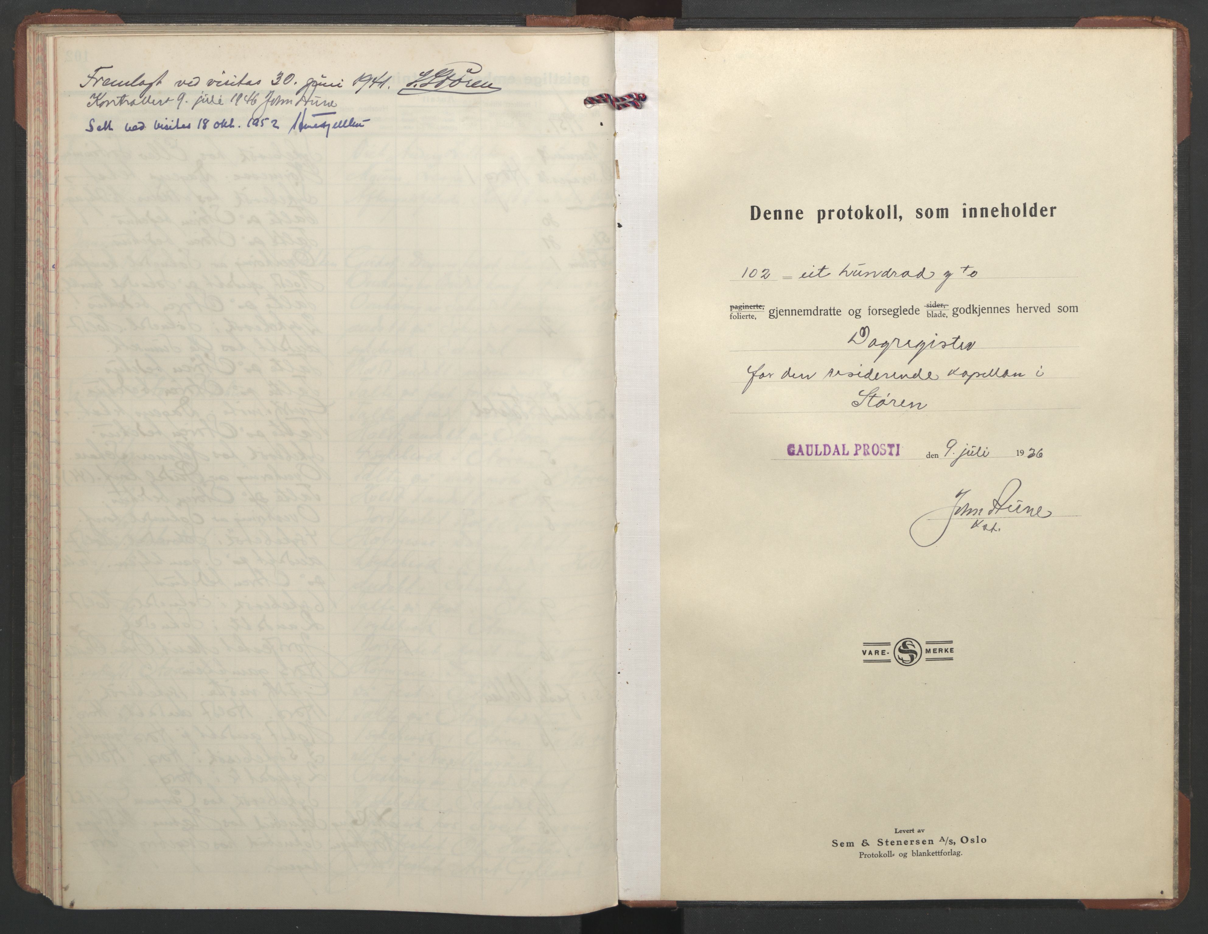 Ministerialprotokoller, klokkerbøker og fødselsregistre - Sør-Trøndelag, SAT/A-1456/687/L1014: Ministerialbok nr. 687B03, 1936-1951