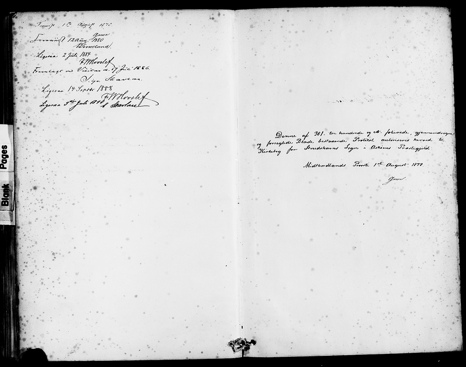 Askøy Sokneprestembete, AV/SAB-A-74101/H/Ha/Haa/Haab/L0001: Ministerialbok nr. B 1, 1878-1889
