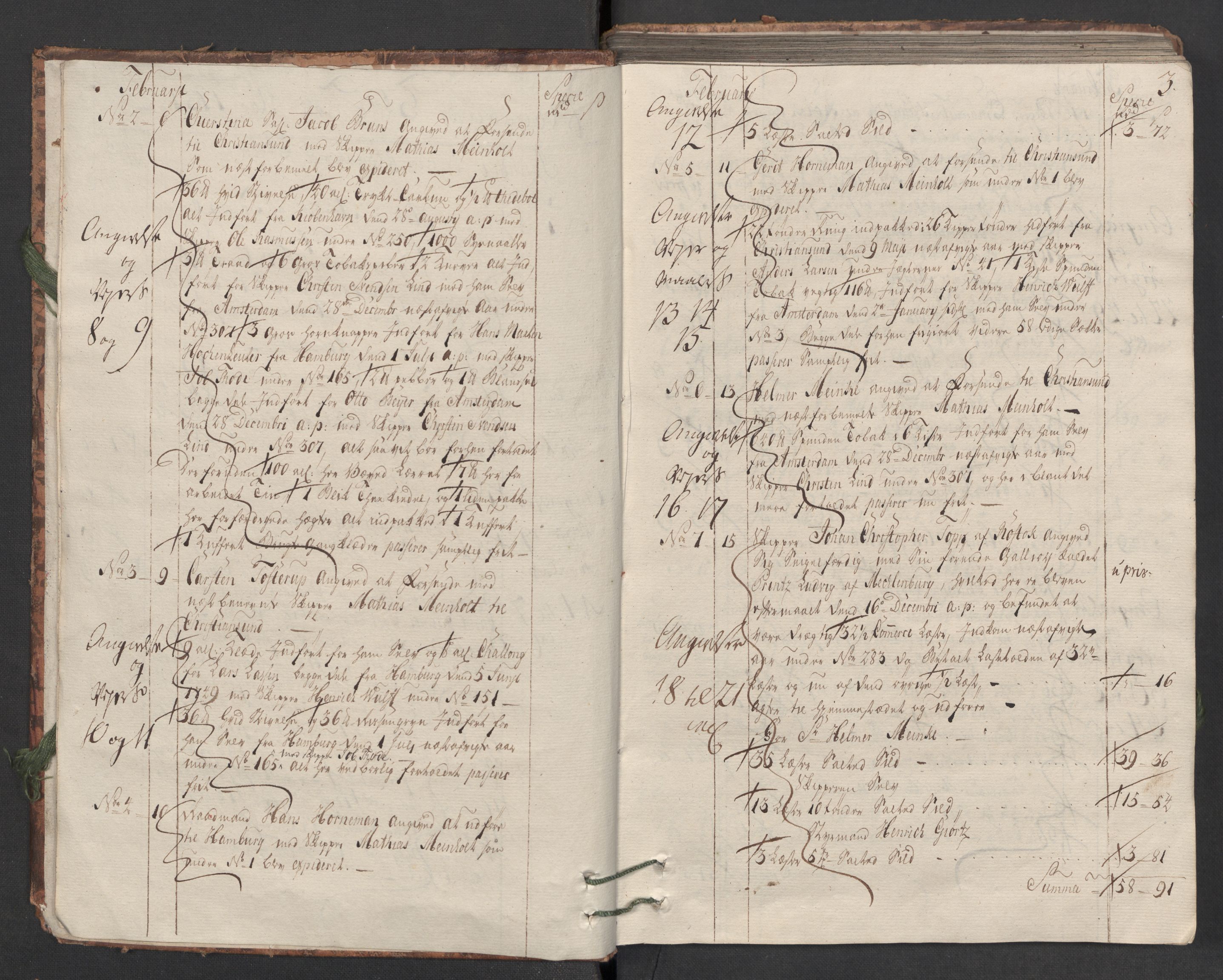 Generaltollkammeret, tollregnskaper, AV/RA-EA-5490/R33/L0025/0001: Tollregnskaper Trondheim A / Utgående hovedtollbok, 1751