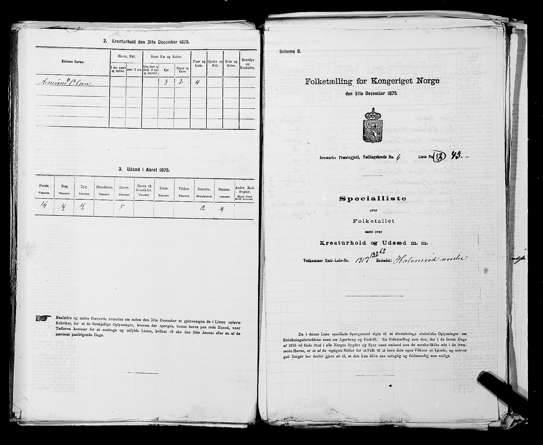RA, Folketelling 1875 for 0118P Aremark prestegjeld, 1875, s. 900