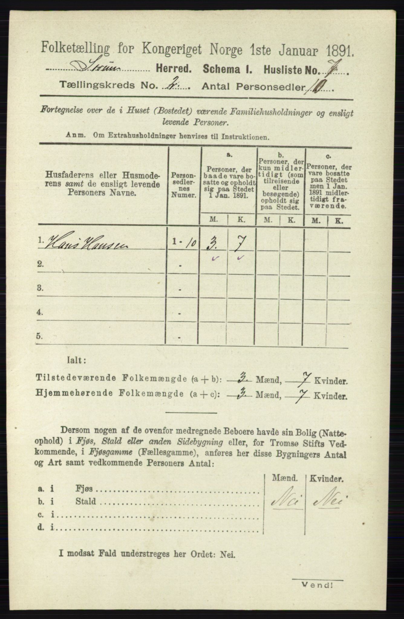 RA, Folketelling 1891 for 0226 Sørum herred, 1891, s. 582