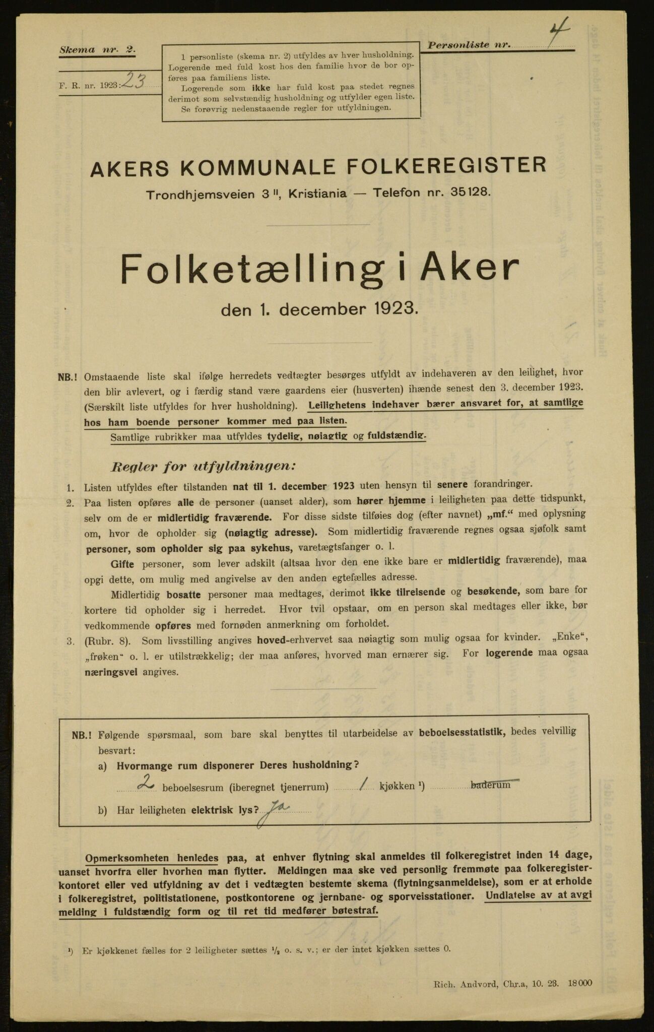 , Kommunal folketelling 1.12.1923 for Aker, 1923, s. 7584