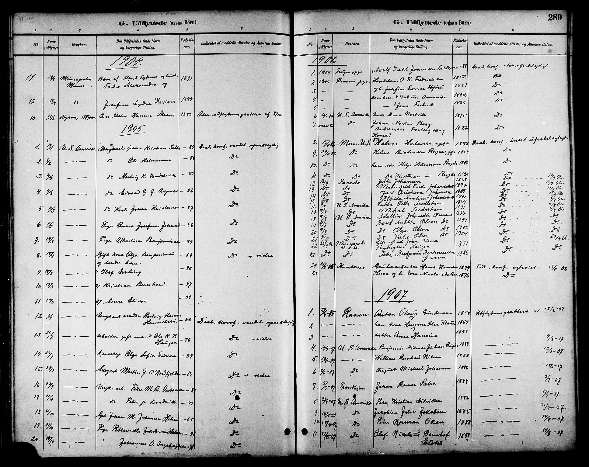 Ministerialprotokoller, klokkerbøker og fødselsregistre - Nordland, AV/SAT-A-1459/814/L0230: Klokkerbok nr. 814C03, 1884-1911, s. 289