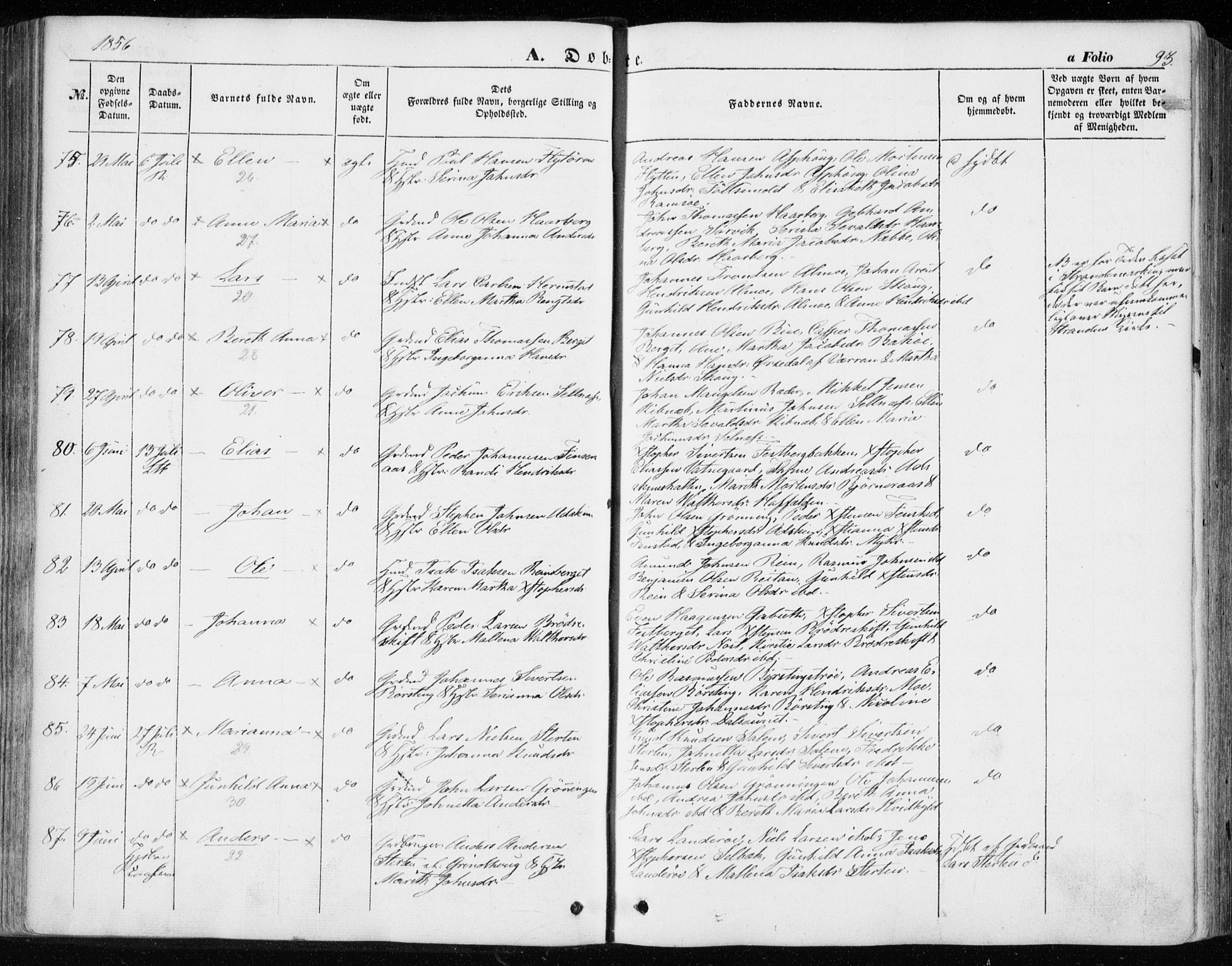 Ministerialprotokoller, klokkerbøker og fødselsregistre - Sør-Trøndelag, SAT/A-1456/646/L0611: Ministerialbok nr. 646A09, 1848-1857, s. 93