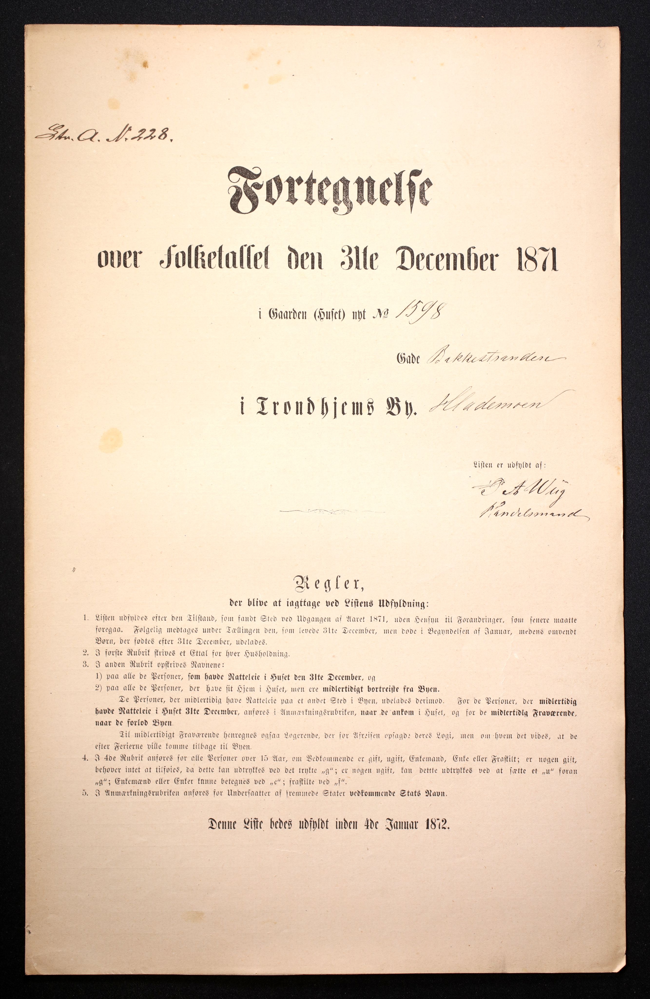 RA, Folketelling 1871 for 1601 Trondheim kjøpstad, 1870-1871, s. 613