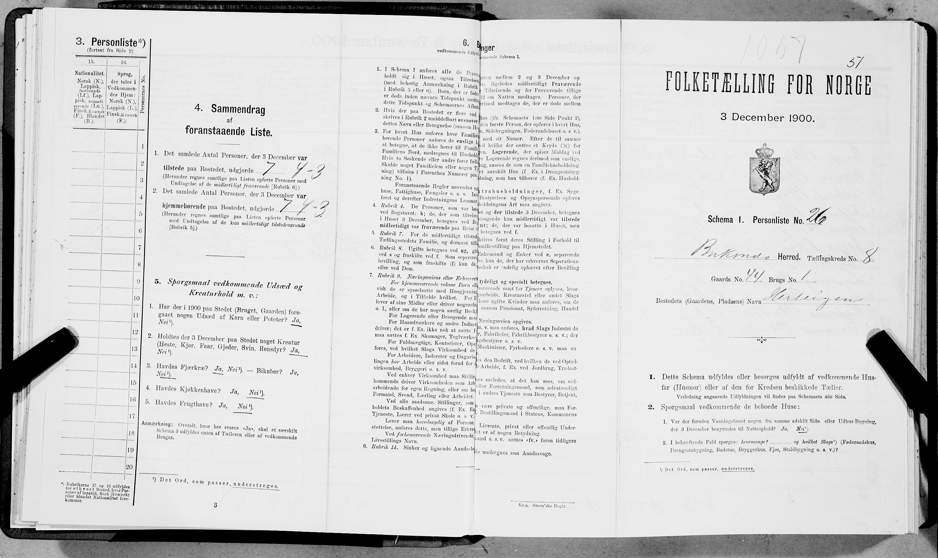 SAT, Folketelling 1900 for 1860 Buksnes herred, 1900, s. 1117