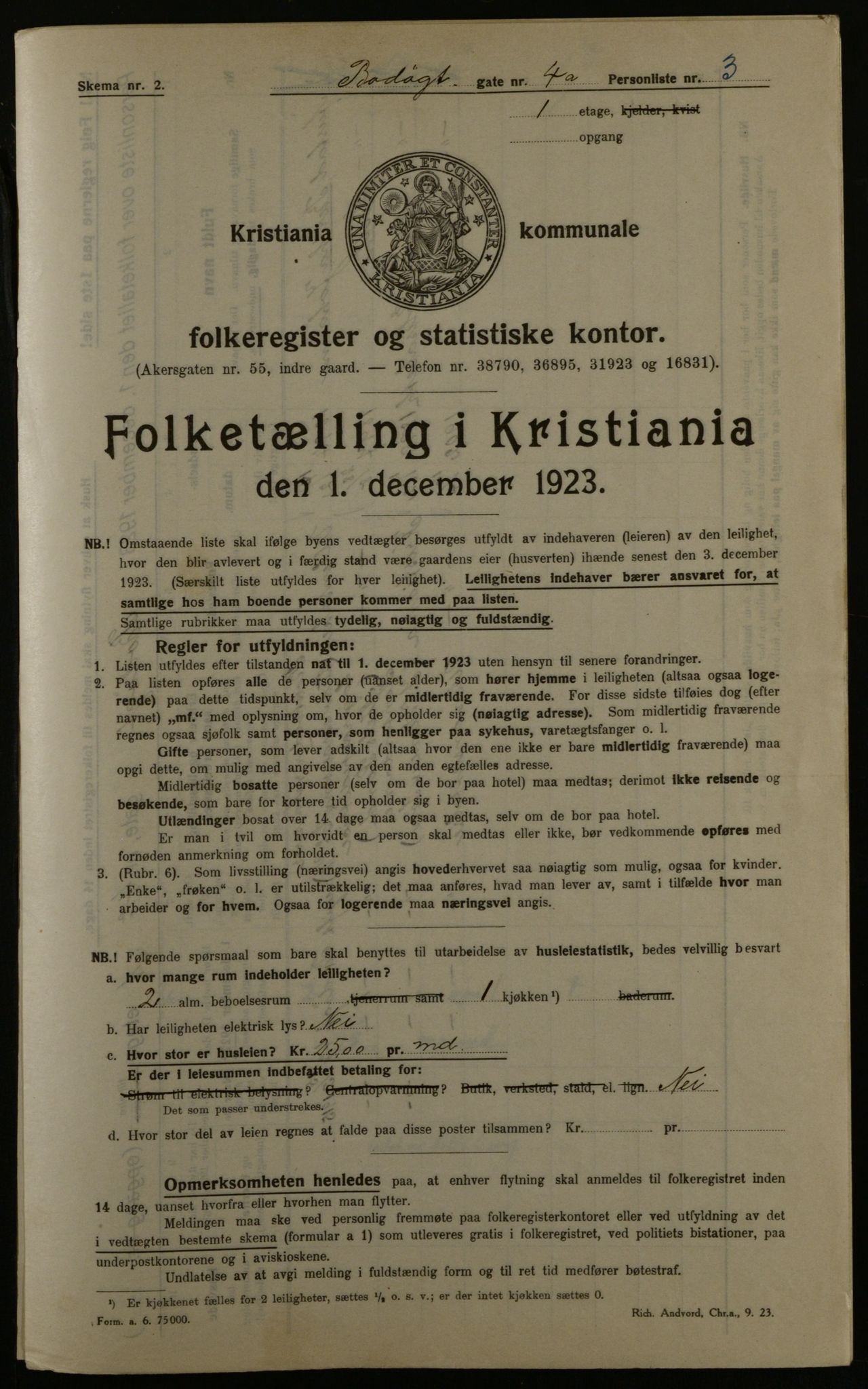 OBA, Kommunal folketelling 1.12.1923 for Kristiania, 1923, s. 7758