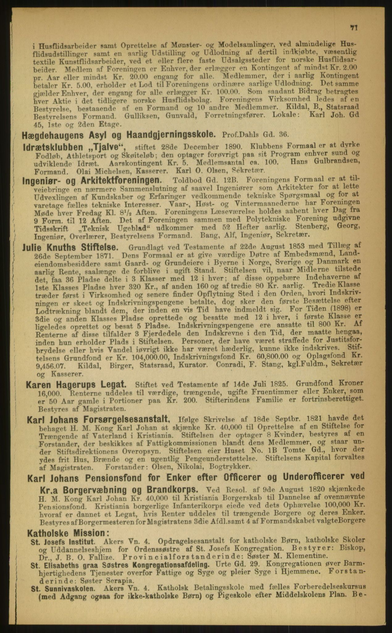 Kristiania/Oslo adressebok, PUBL/-, 1899, s. 71