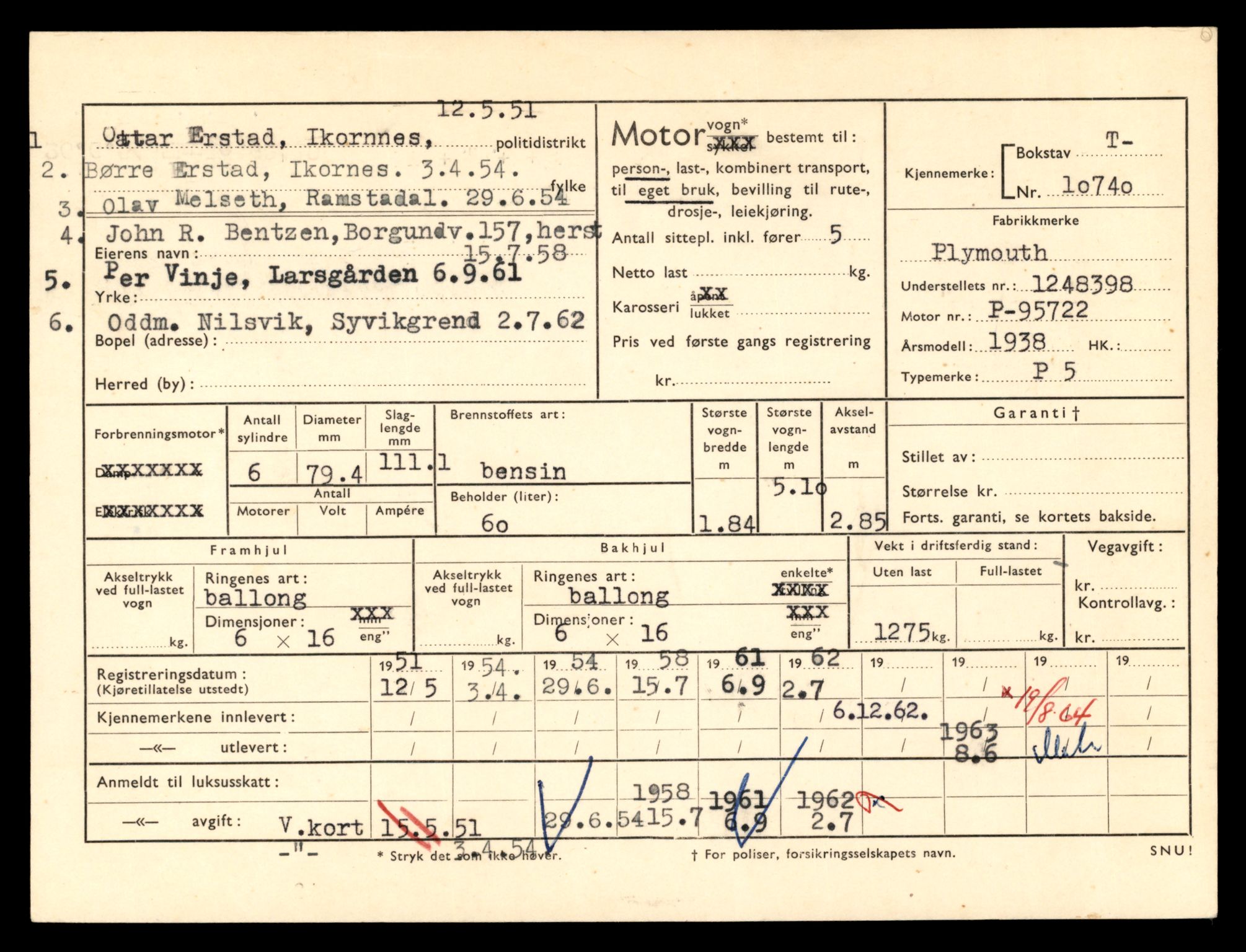 Møre og Romsdal vegkontor - Ålesund trafikkstasjon, AV/SAT-A-4099/F/Fe/L0023: Registreringskort for kjøretøy T 10695 - T 10809, 1927-1998, s. 1348