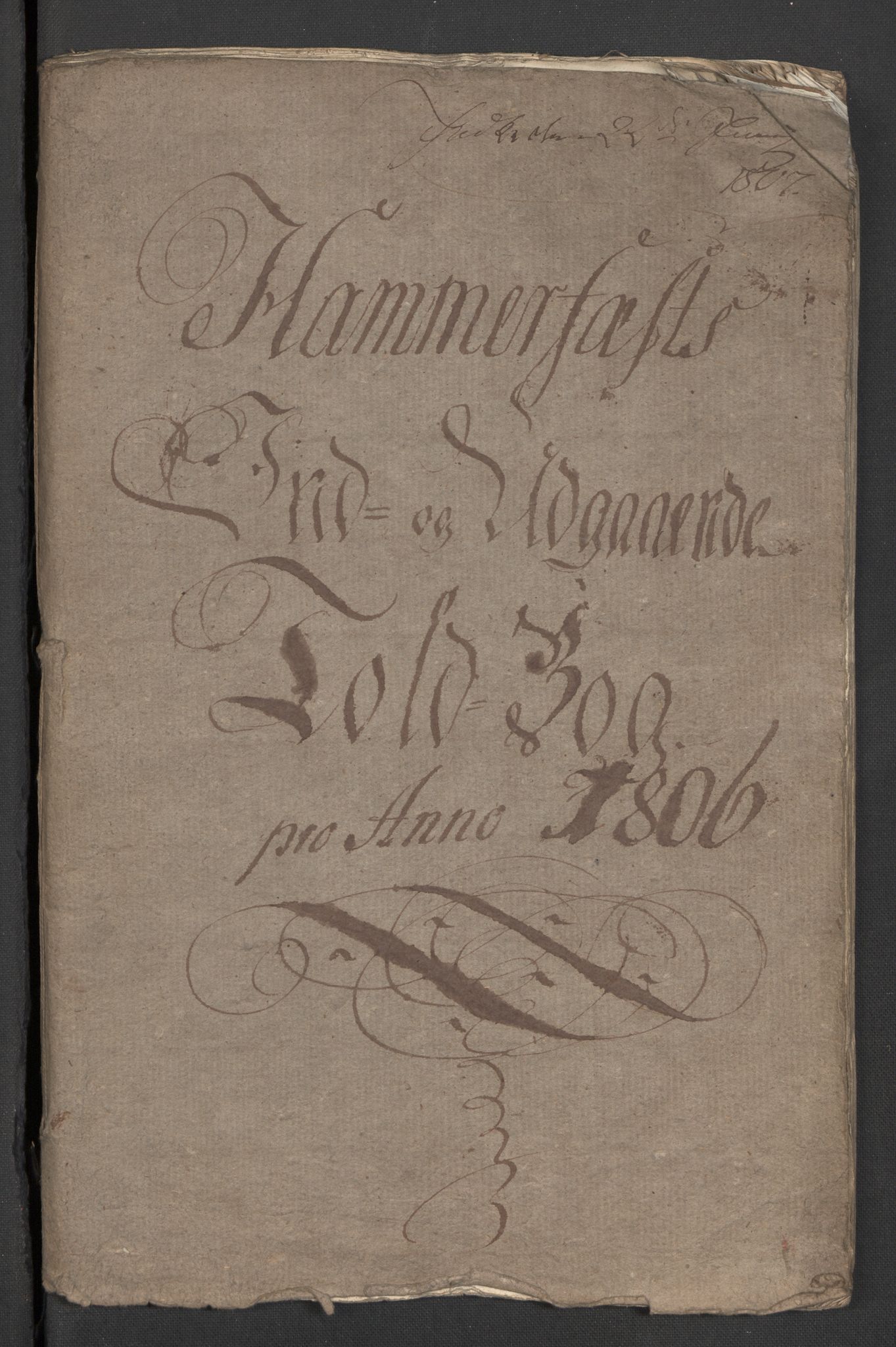 Generaltollkammeret, tollregnskaper, AV/RA-EA-5490/R36/L0003/0008: Tollregnskaper Hammerfest / Tollbok, 1806