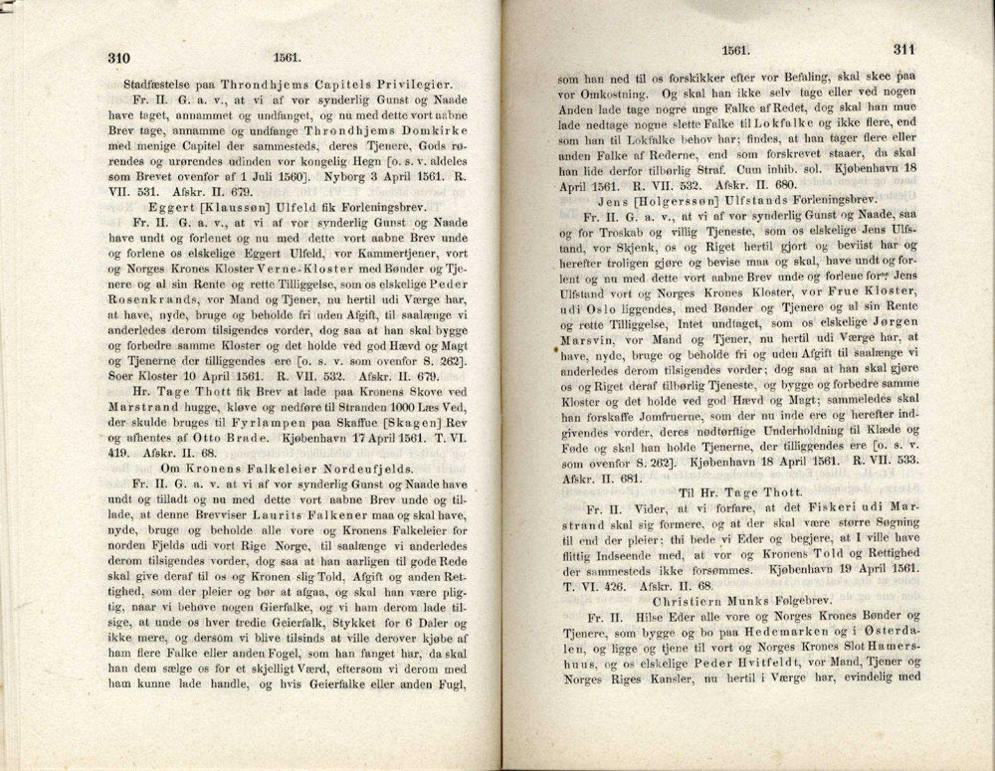 Publikasjoner utgitt av Det Norske Historiske Kildeskriftfond, PUBL/-/-/-: Norske Rigs-Registranter, bind 1, 1523-1571, s. 310-311