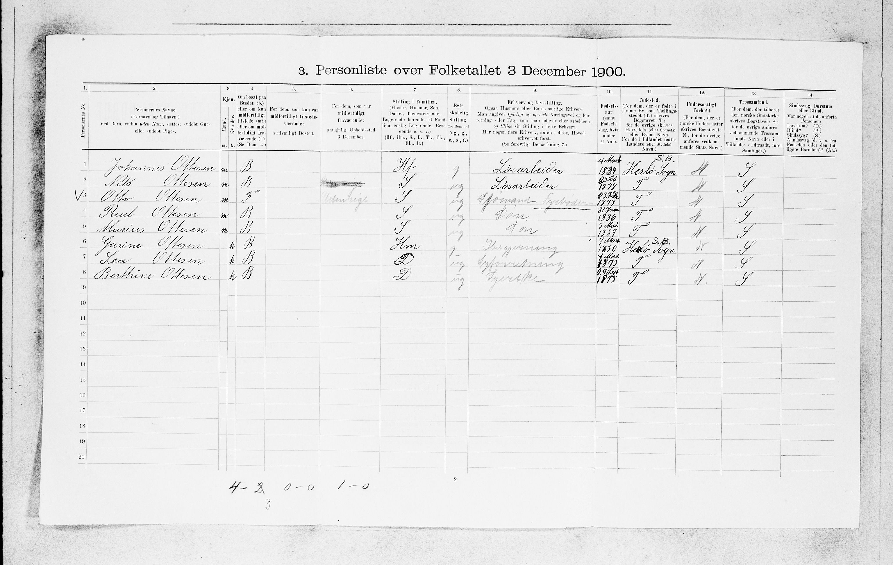 SAB, Folketelling 1900 for 1301 Bergen kjøpstad, 1900, s. 4688