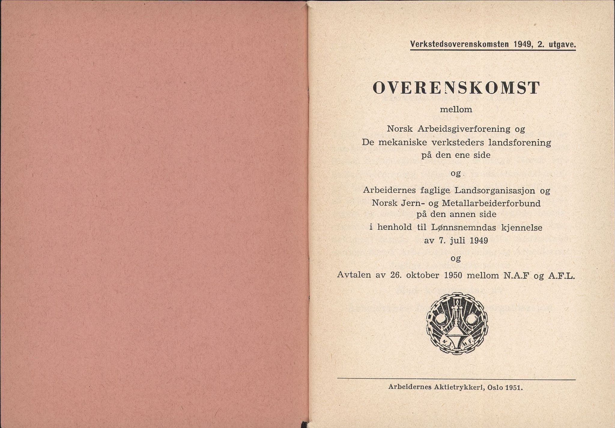 Norsk jern- og metallarbeiderforbund, AAB/ARK-1659/O/L0001/0023: Verkstedsoverenskomsten / Verkstedsoverenskomsten, 1949