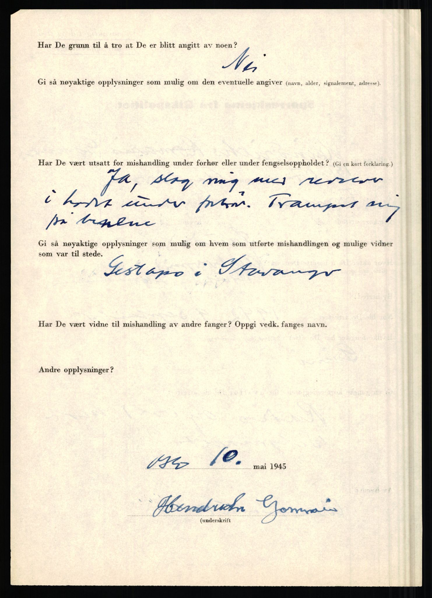 Rikspolitisjefen, AV/RA-S-1560/L/L0019: Utenlandske fanger, 1940-1945, s. 12
