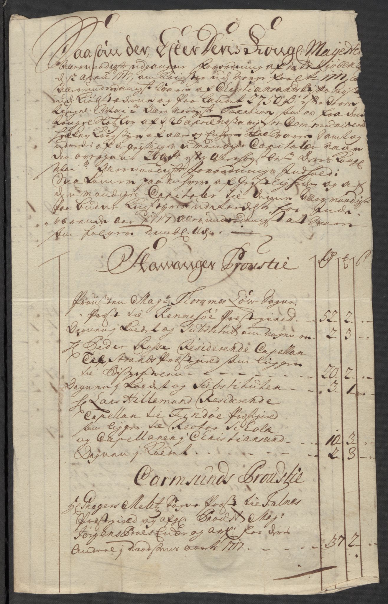 Rentekammeret inntil 1814, Reviderte regnskaper, Fogderegnskap, RA/EA-4092/R47/L2870: Fogderegnskap Ryfylke, 1717, s. 100